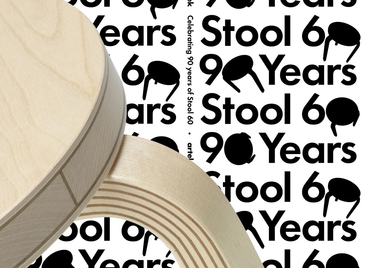 Artek Stool 60 by Alvar Aalto, 90th anniversary edition
