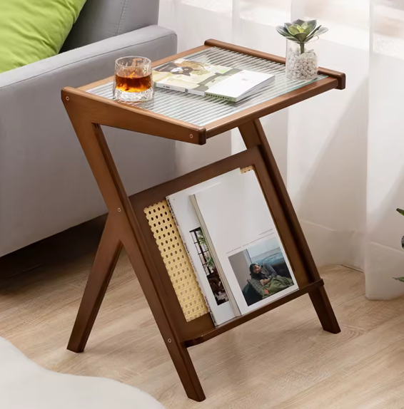 Bamboo Rattan Coffee Table - Lightweight Handcrafted Wood Table