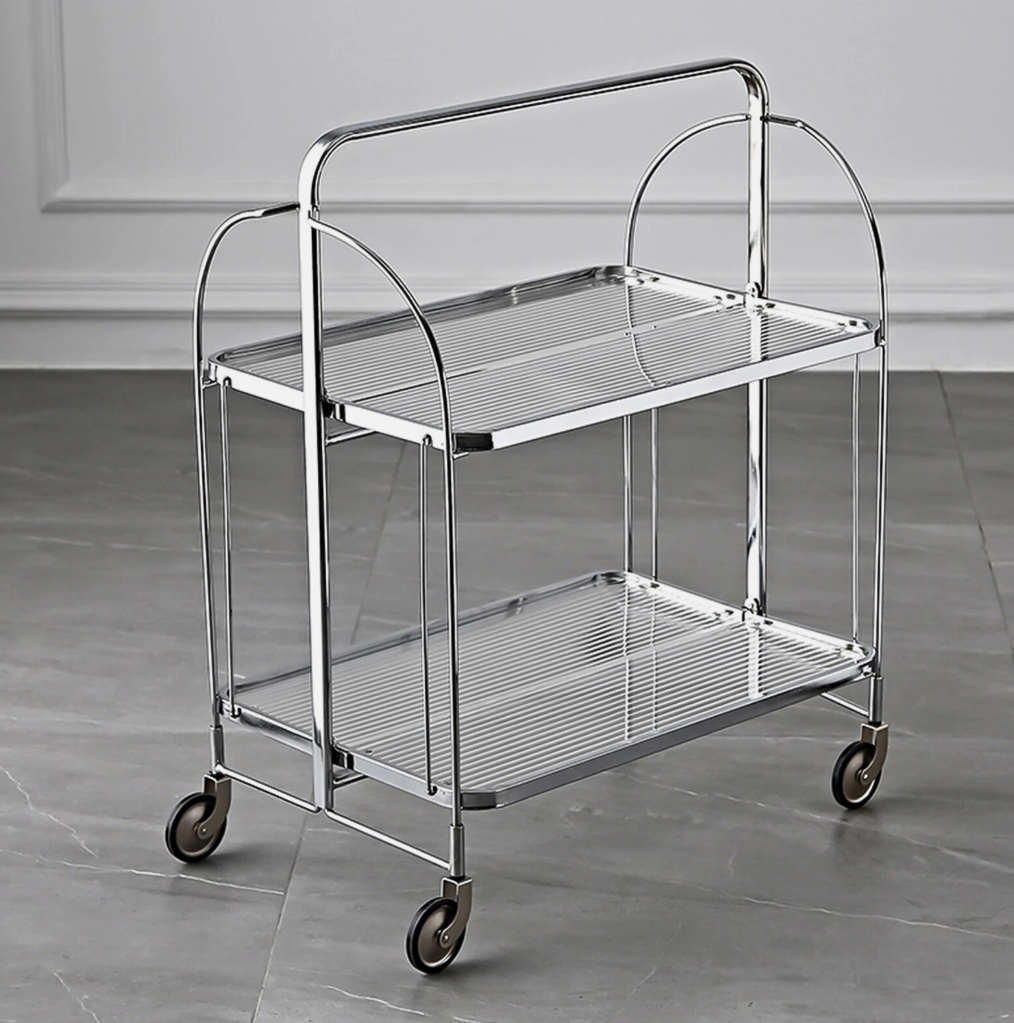 Foldable Glass Shelf - Stainless Steel Frame | Space Saving Organizer