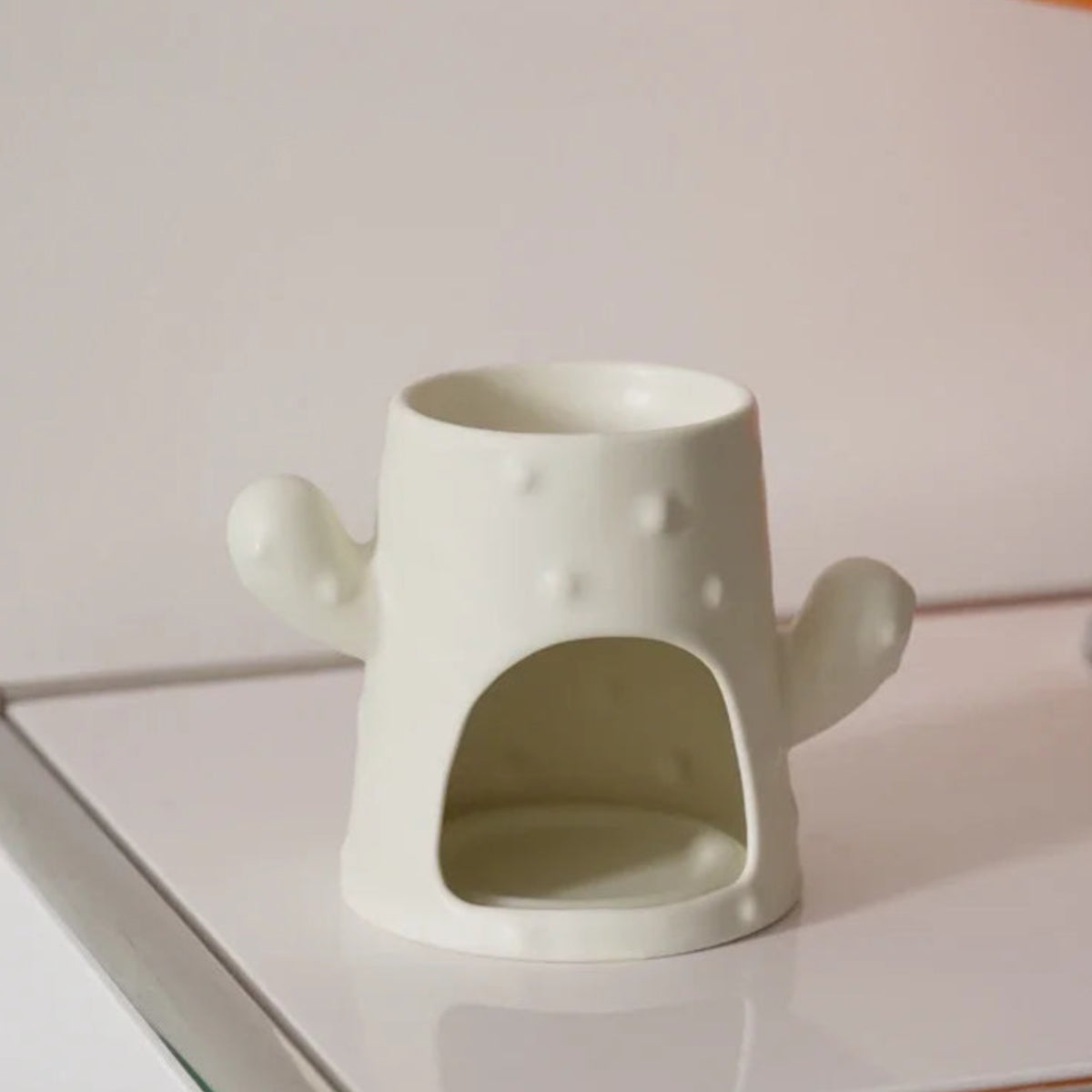 Ceramic Aromatherapy Furnace | Handcrafted Cactus Decor
