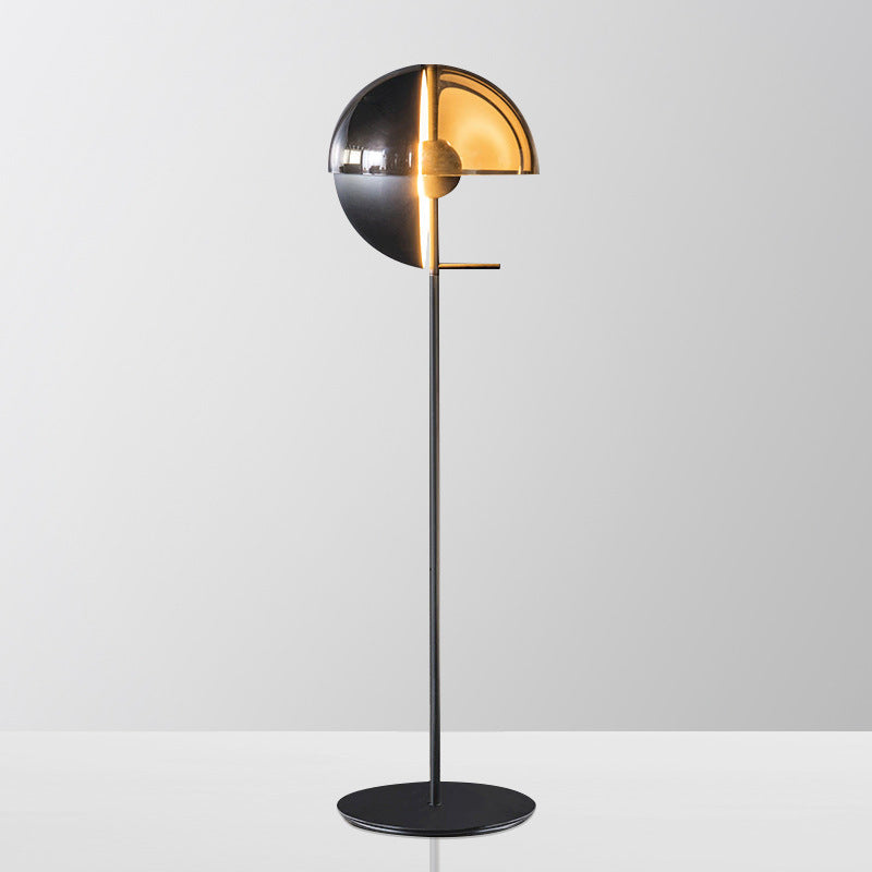 Glass Floor Lamp | Contemporary Half Dome Living Room Light