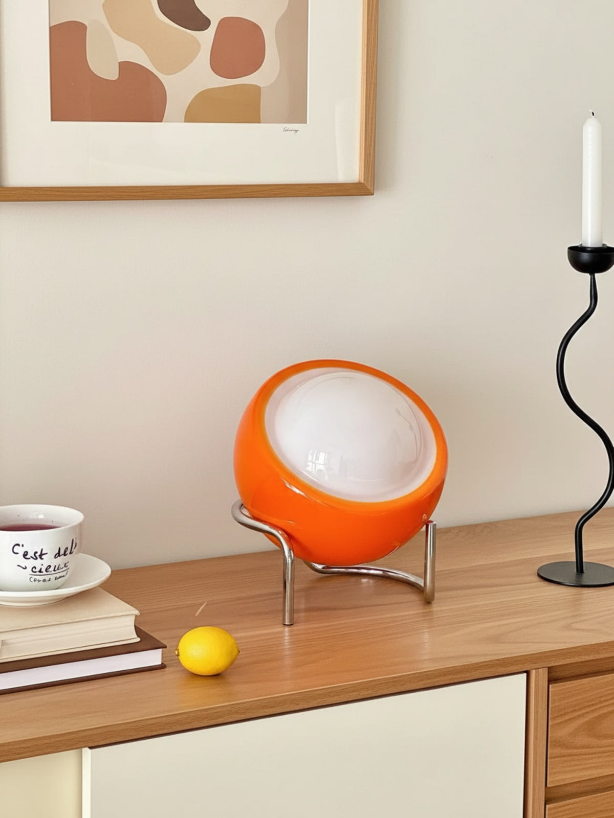 Bauhaus Egg Lamp – Retro Table Lamp, LED Corded Light