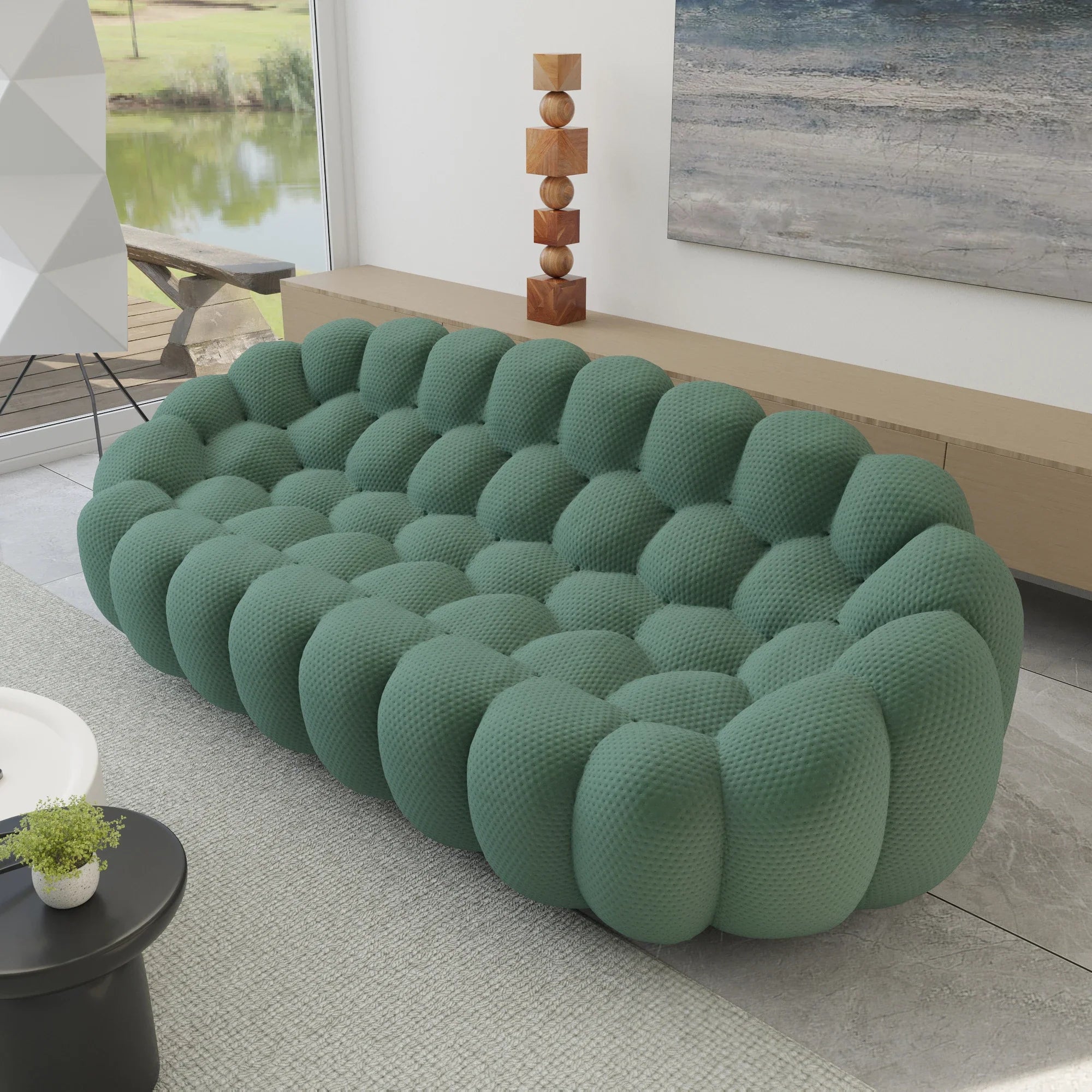 Honeycomb Mesh Bean Bag - Modern Foam Sofa Comfort