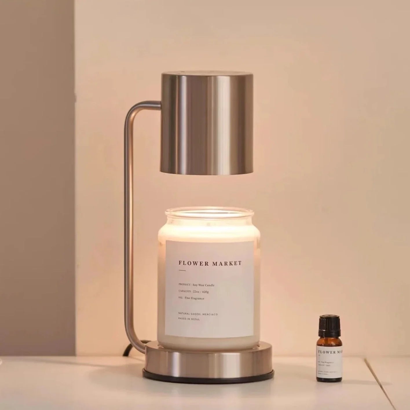 Dimmable Candle Warmer - Nordic Minimalistic Metal Design
