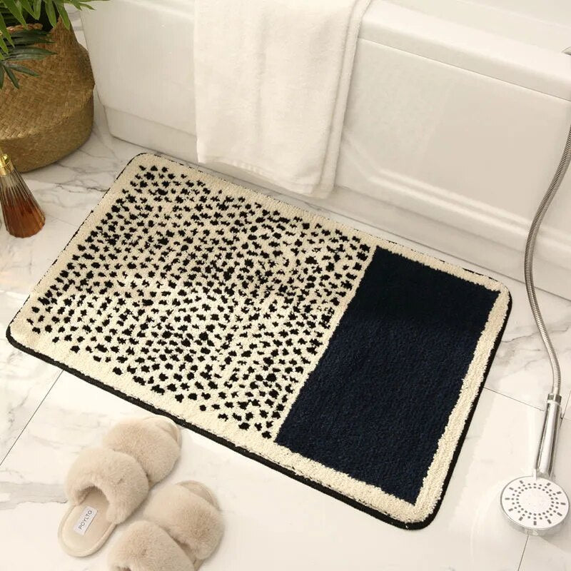 Nordic Bath Mat – Hand Crafted Abstract Plush Rug