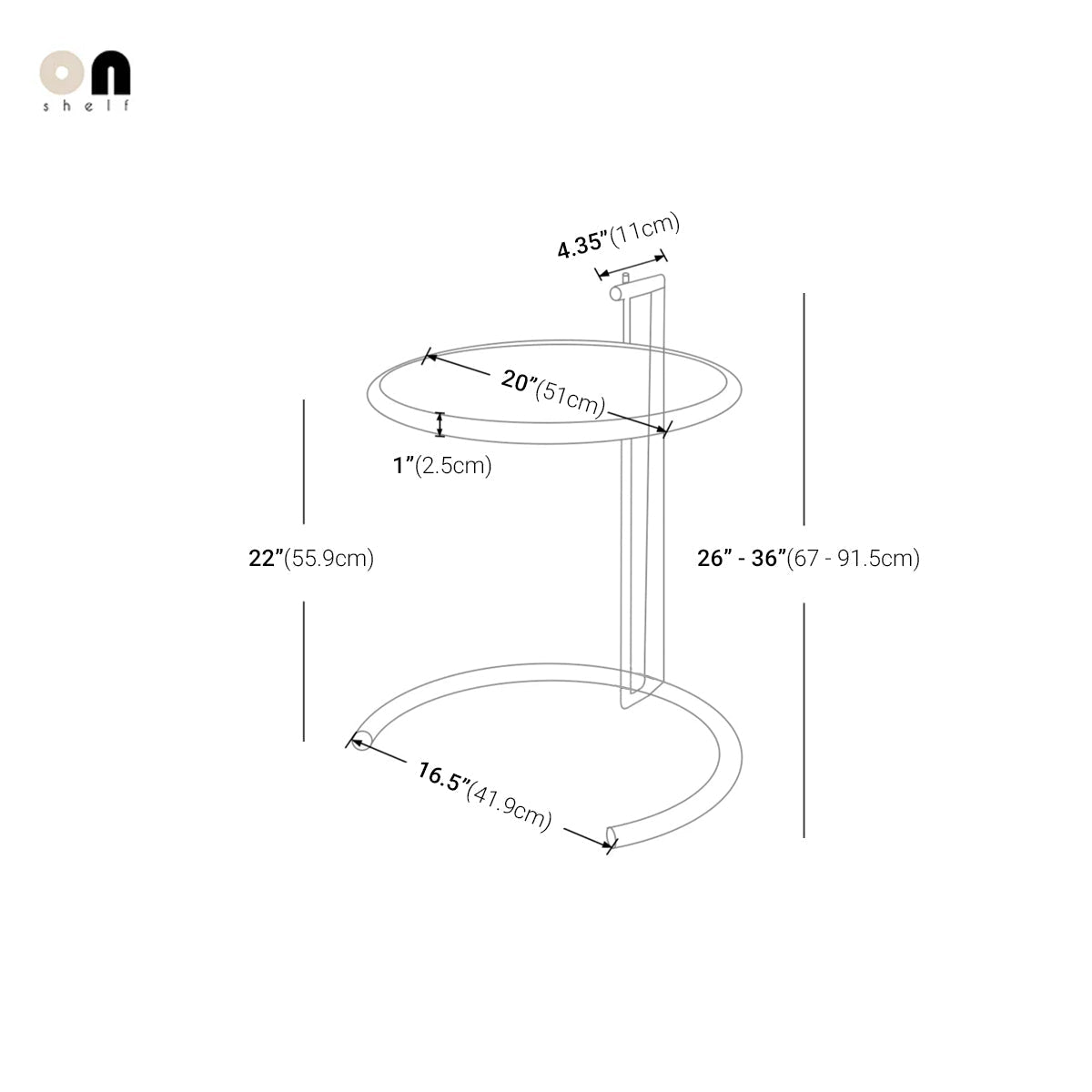 Adjustable Height Coffee Table – Stainless Steel Glass Top Side Table