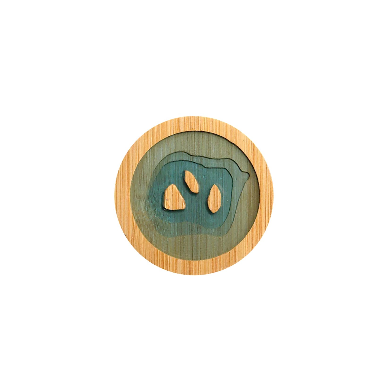 Epoxy Art Wooden Coaster - Beach Themed Bamboo Drink Accessory