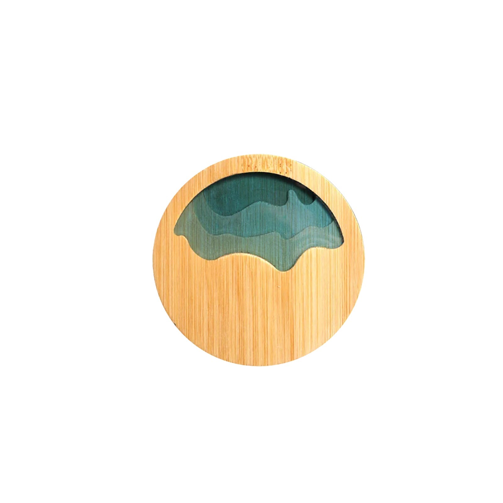 Epoxy Art Wooden Coaster - Beach Themed Bamboo Drink Accessory