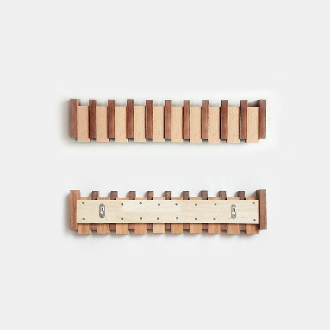 Foldable Wooden Hanger – Beech & Walnut Multi Tier Rack
