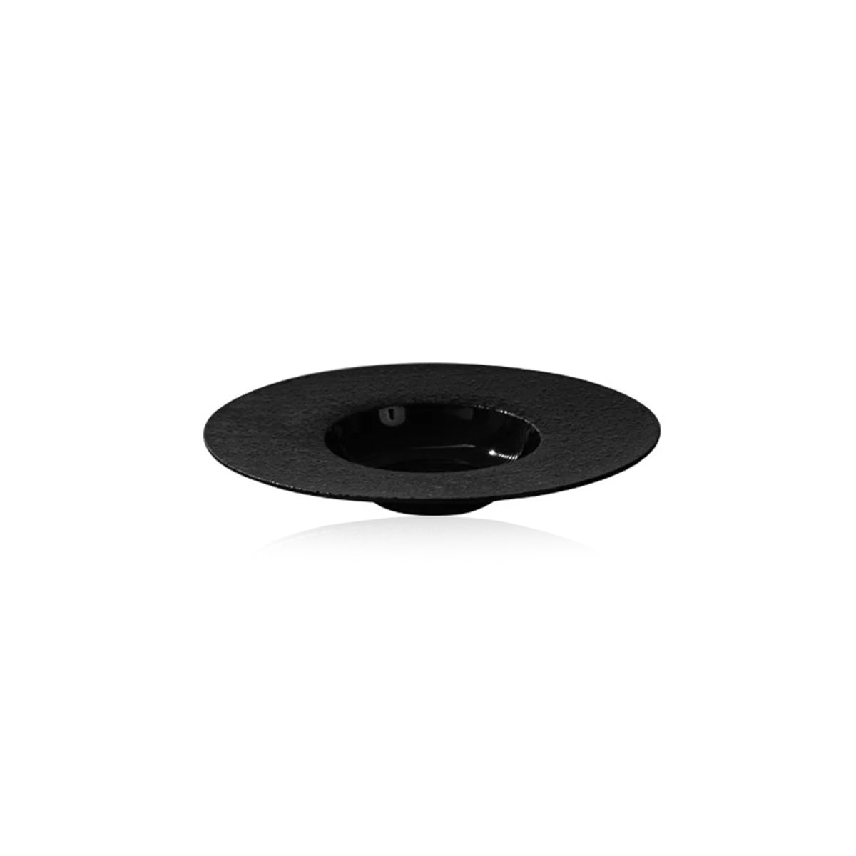 Black Ceramic Dinner Plate - Minimalist Thick Stoneware
