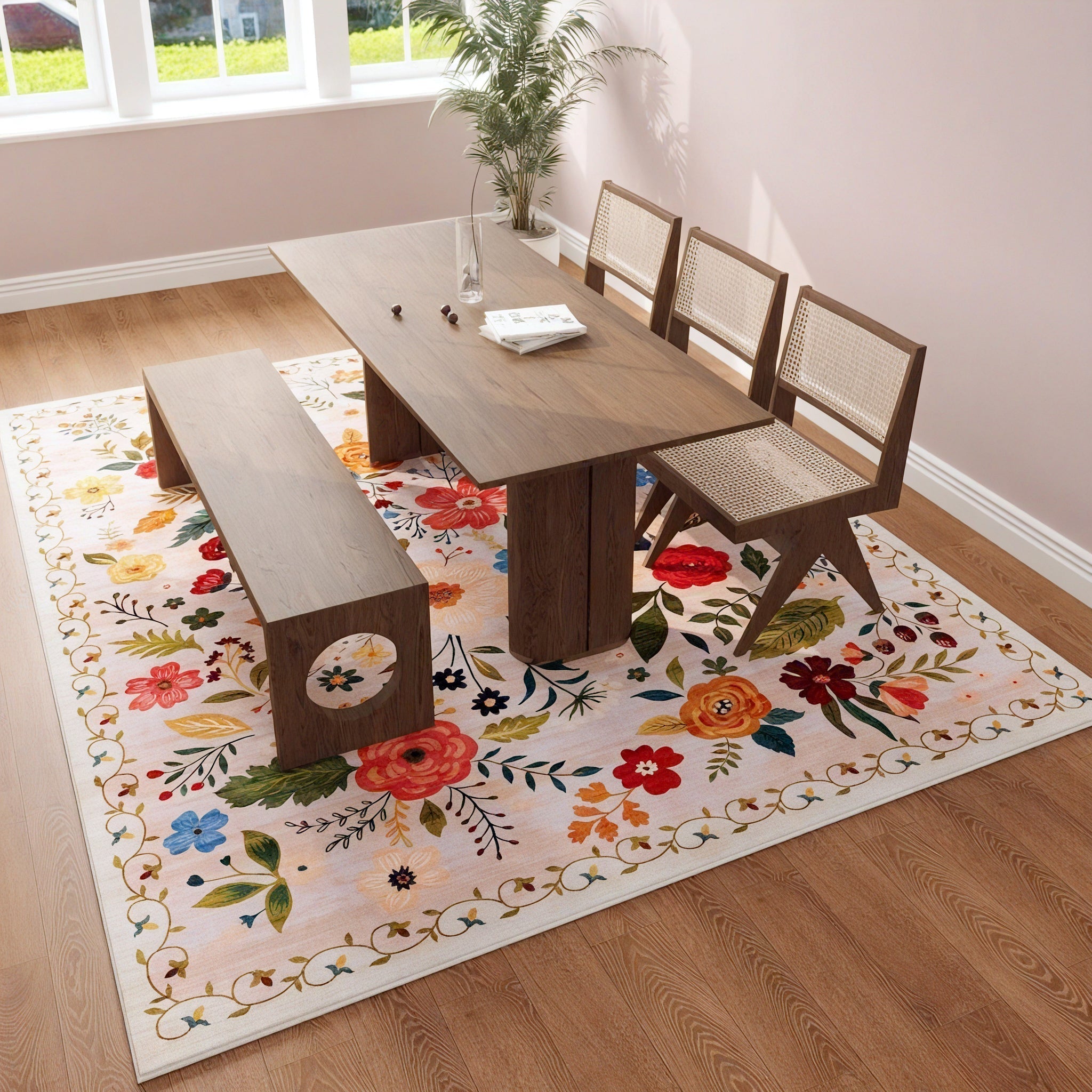 BLOOMSCAPE | Modern Floral Art Rug