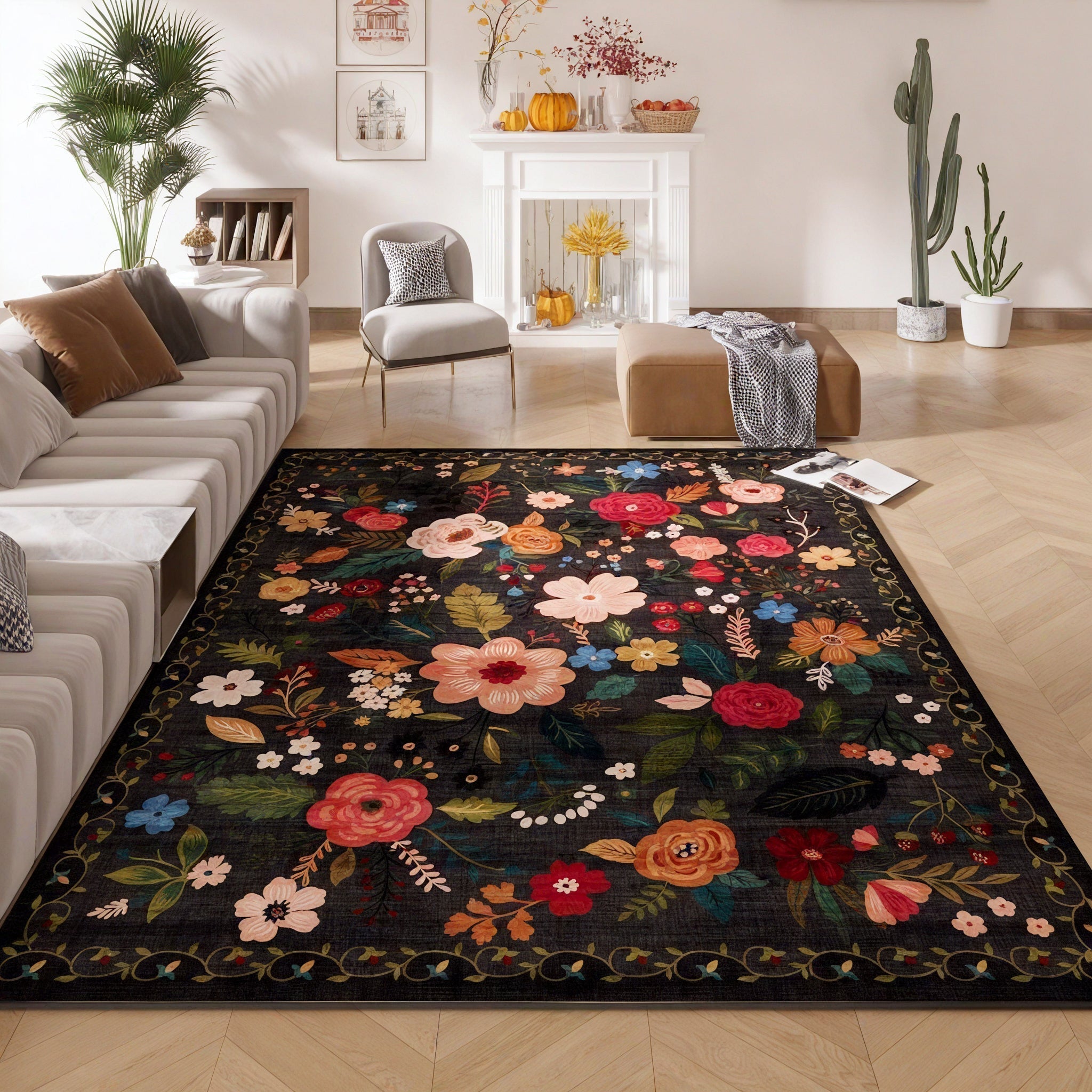 BLOOMSCAPE | Modern Floral Art Rug