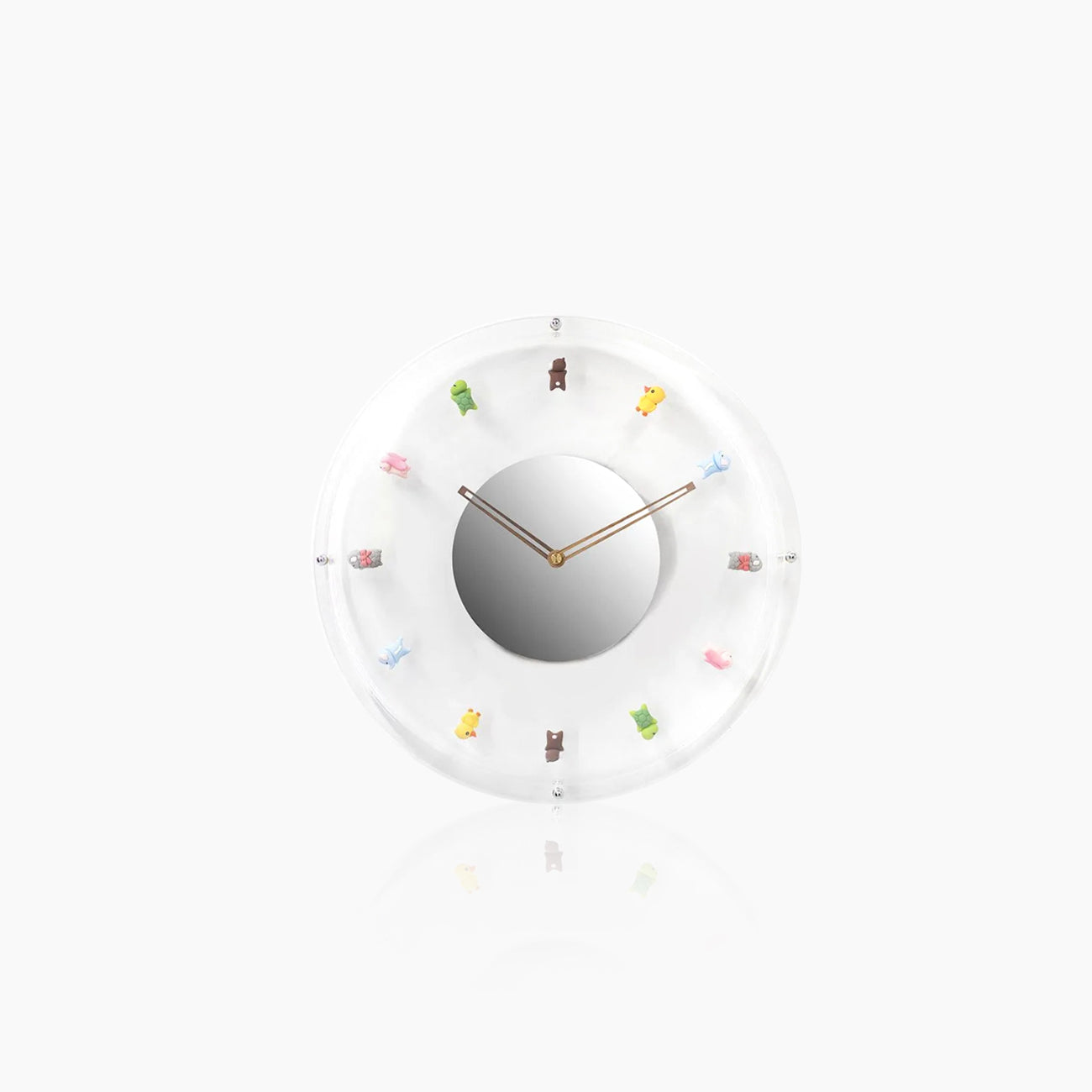 Animal Ornaments Clock - Transparent Hour Hand Wall & Shelf Timepiece