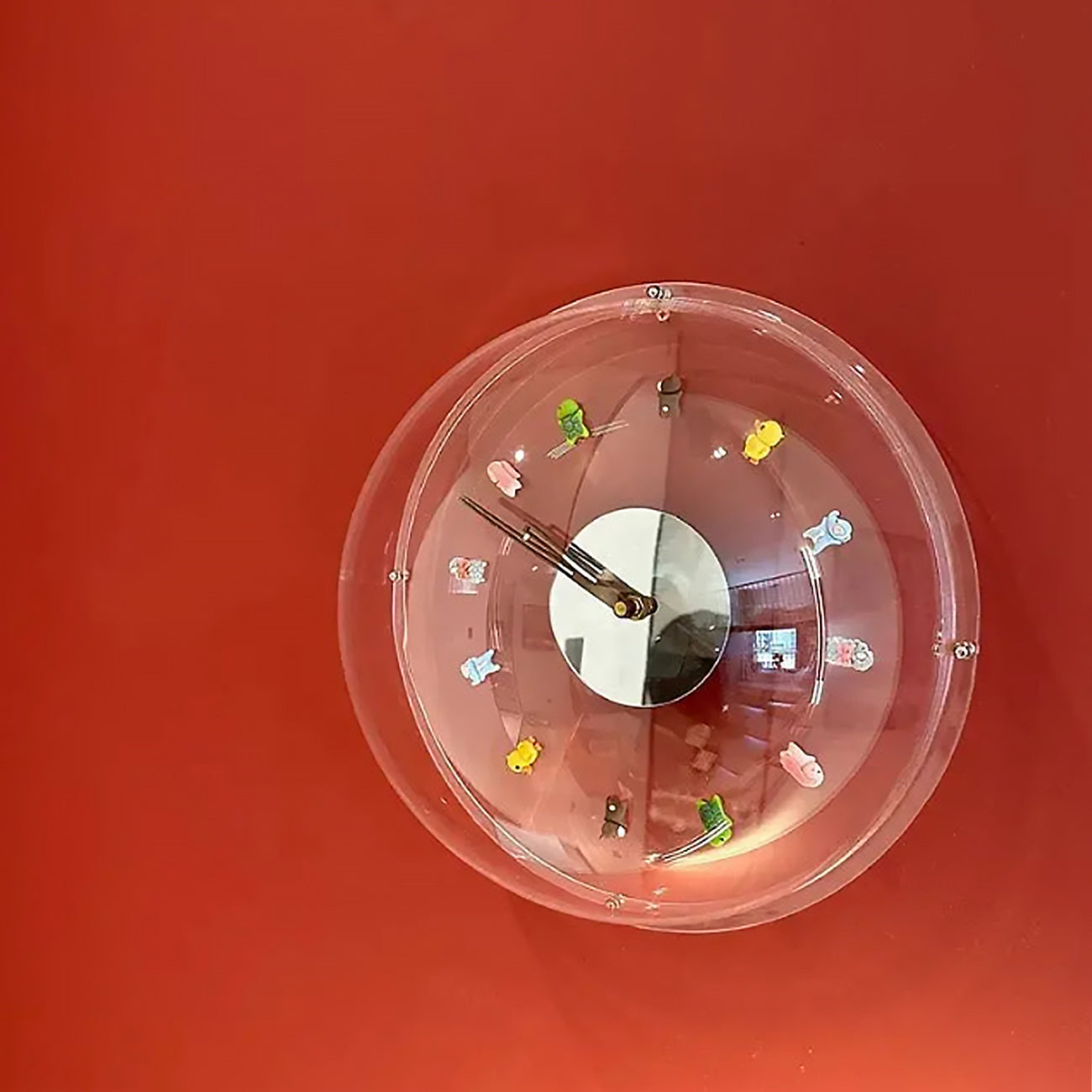 Animal Ornaments Clock - Transparent Hour Hand Wall & Shelf Timepiece