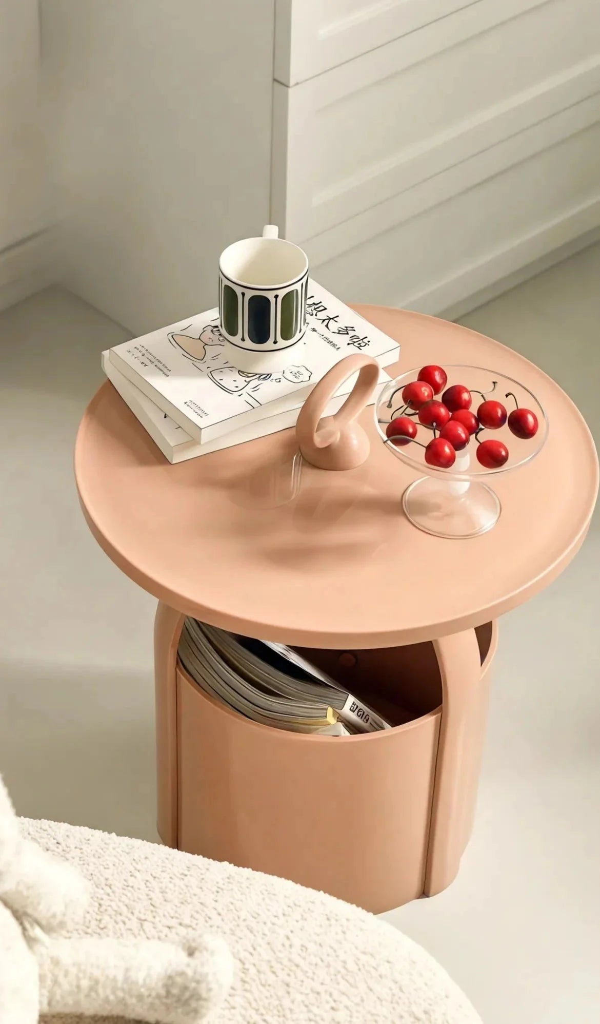 BUCKETED-BLISS | Modern Side Table with Storage Flair