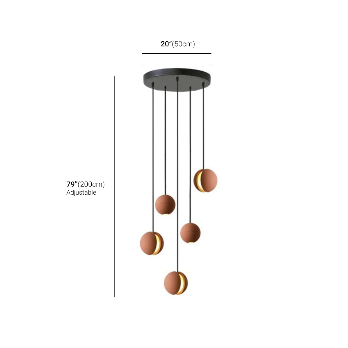 Cement Ceiling Light - Moon & Planet Ball Pendant