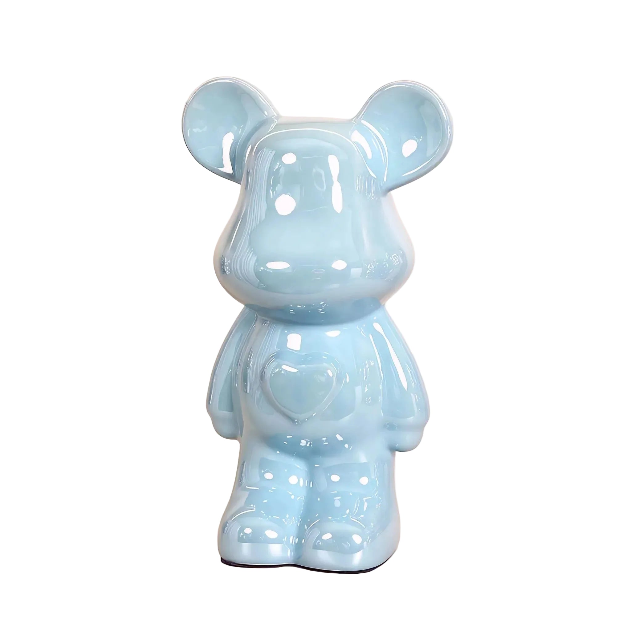METALLIC-BEAR | Ceramic Heart Bear Decor