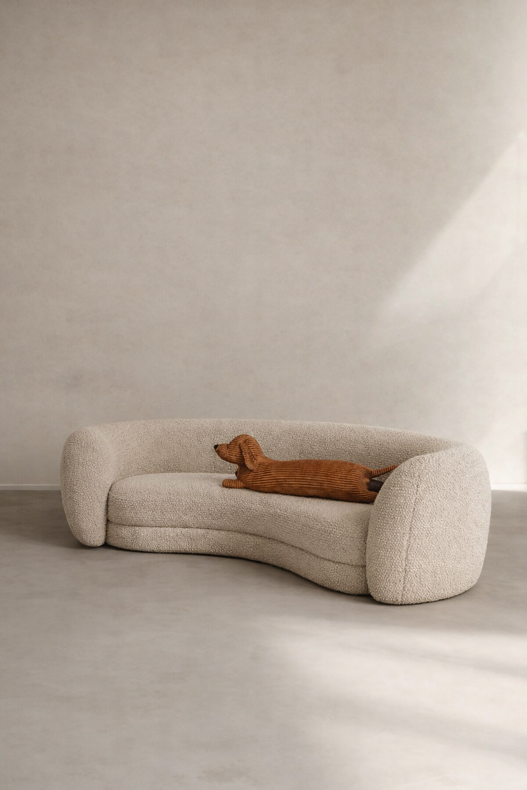 Dachshund Lounge Pillow - Corduroy Dog Body Pillow 47.2" Eco-Friendly Couch Cushion
