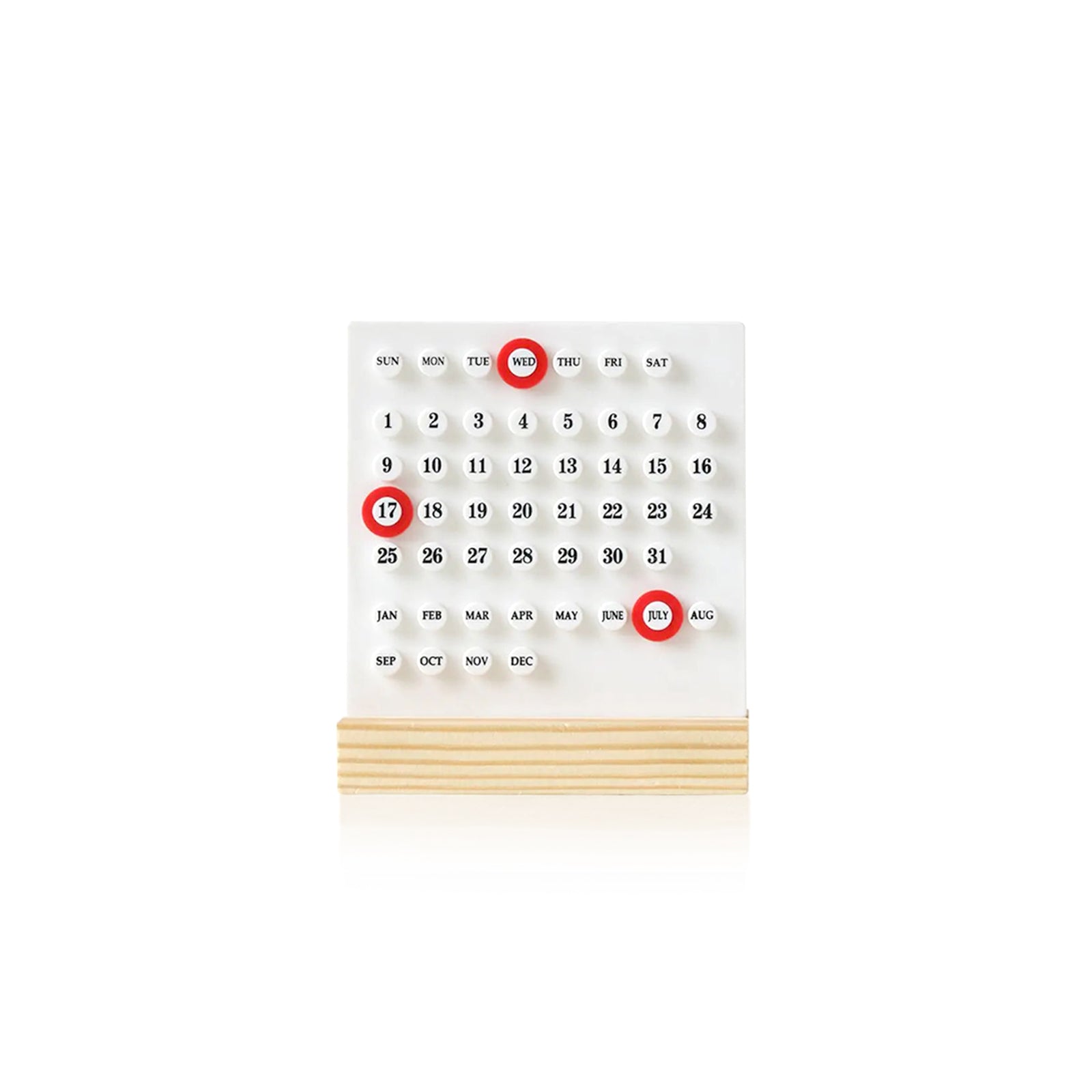 Wooden Stand Calendar | Minimalist Circle Ornament Decor