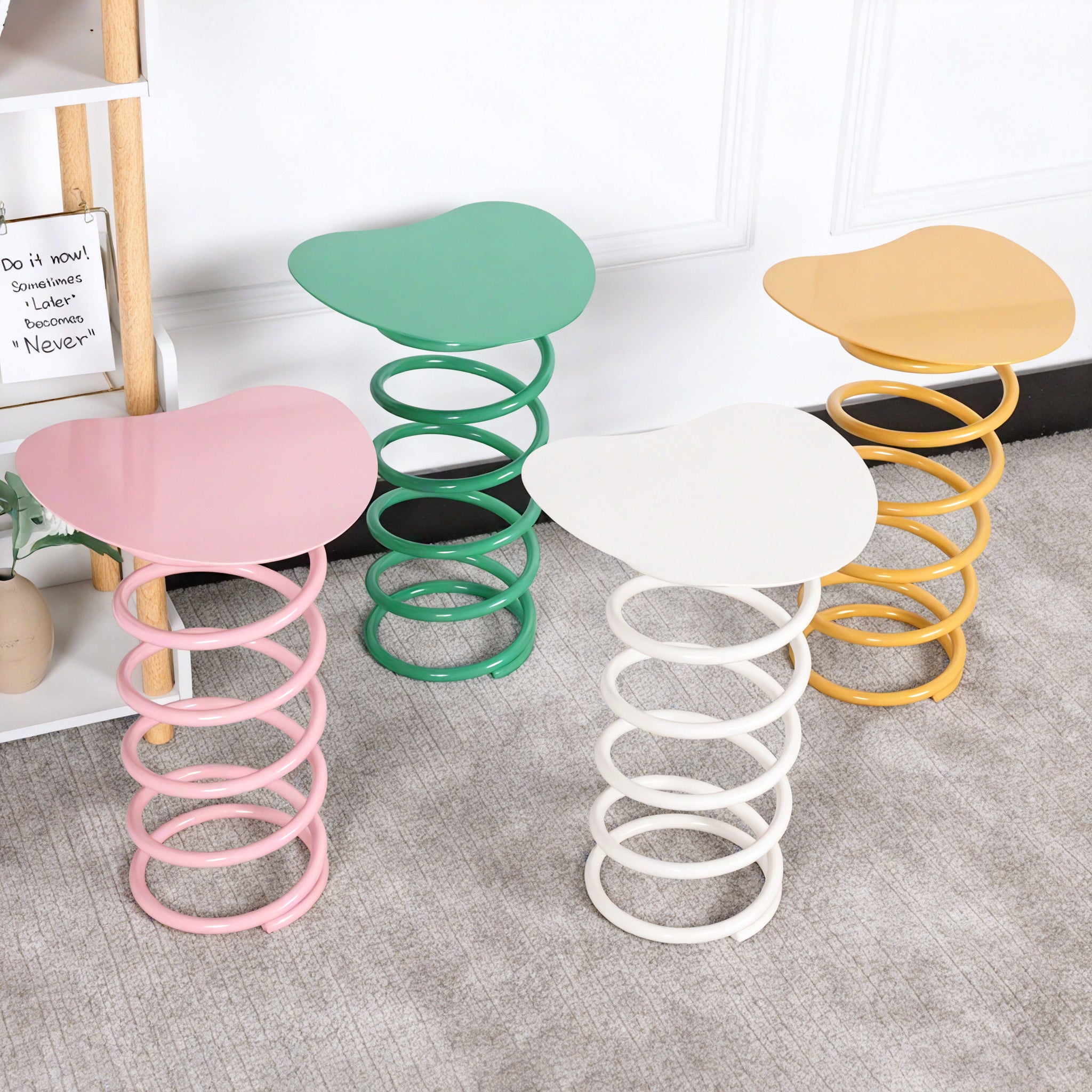 COIL PERCH | Vibrant Spiral Stool-Table Combo