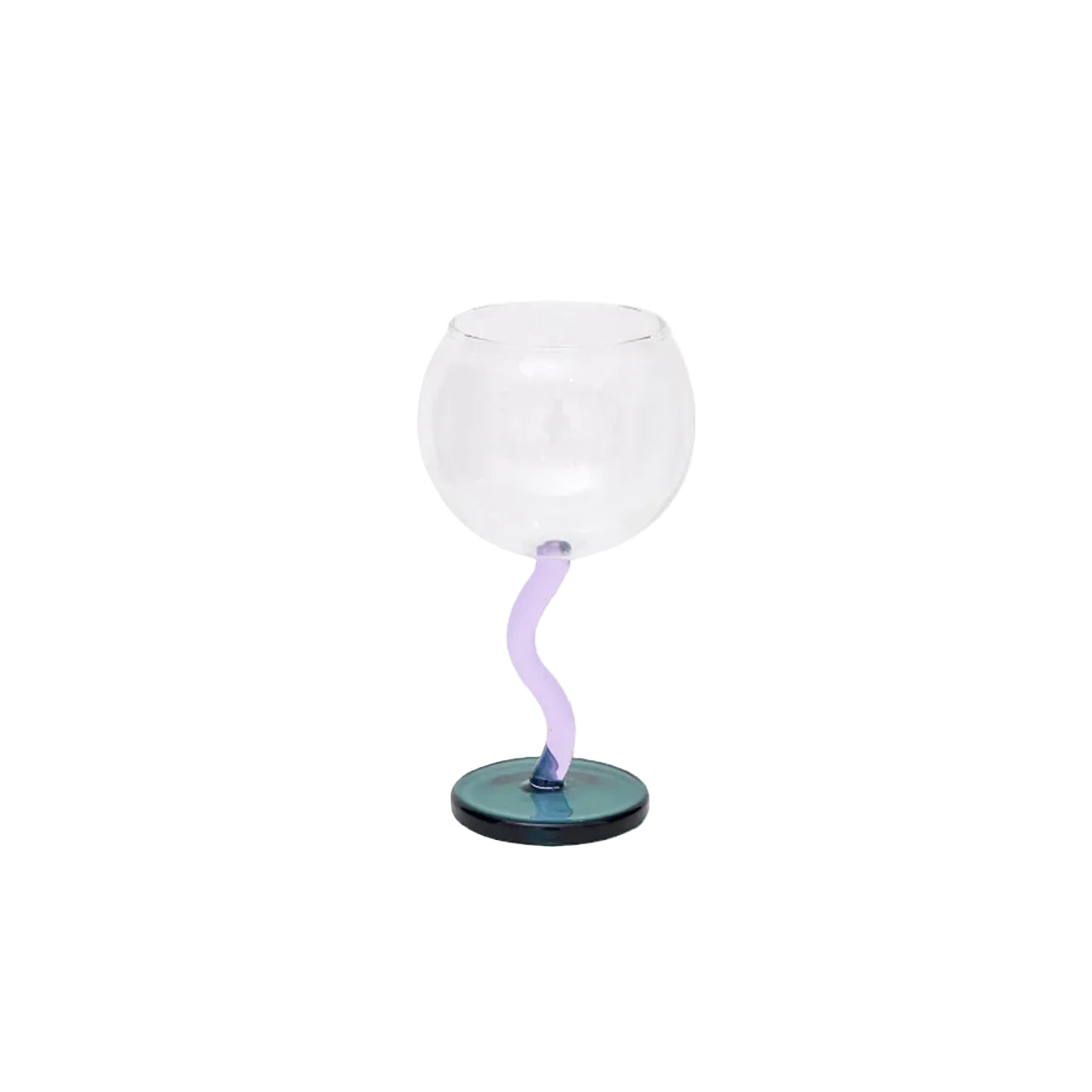 Twisted Wine Glass - Colored Borosilicate Bubble 300ml