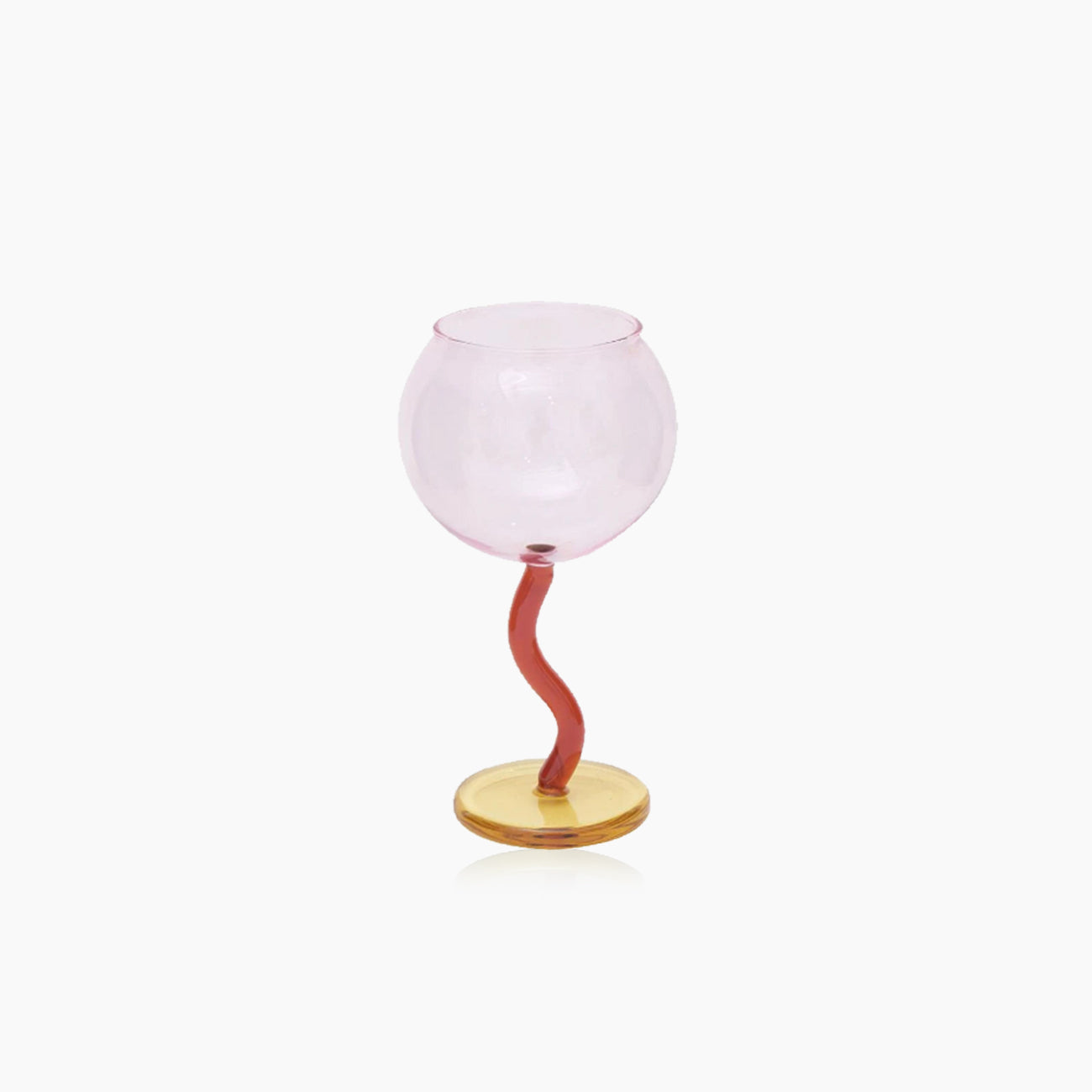 Twisted Wine Glass - Colored Borosilicate Bubble 300ml