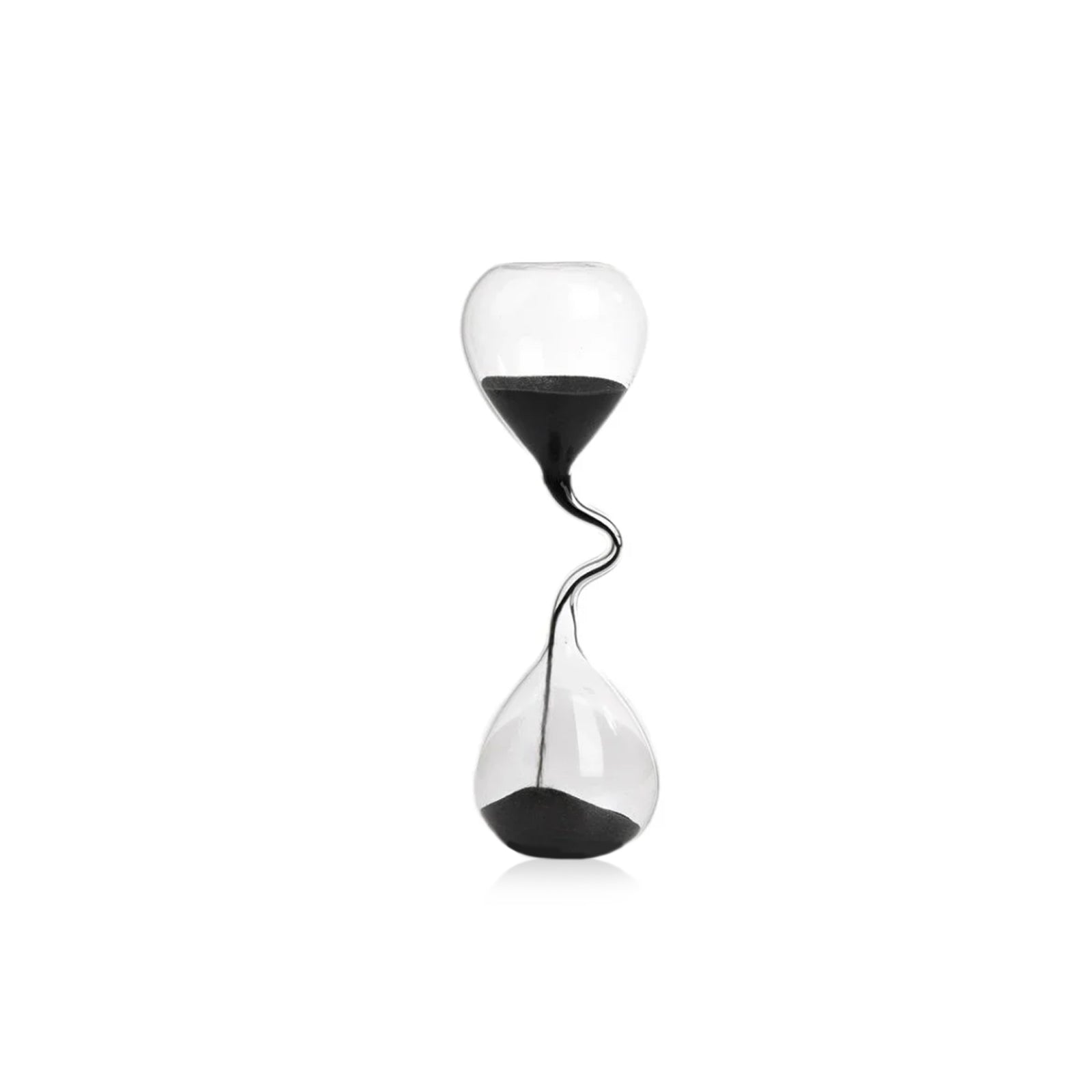 Hourglass Sand Clock - Curved Black Sand Timer