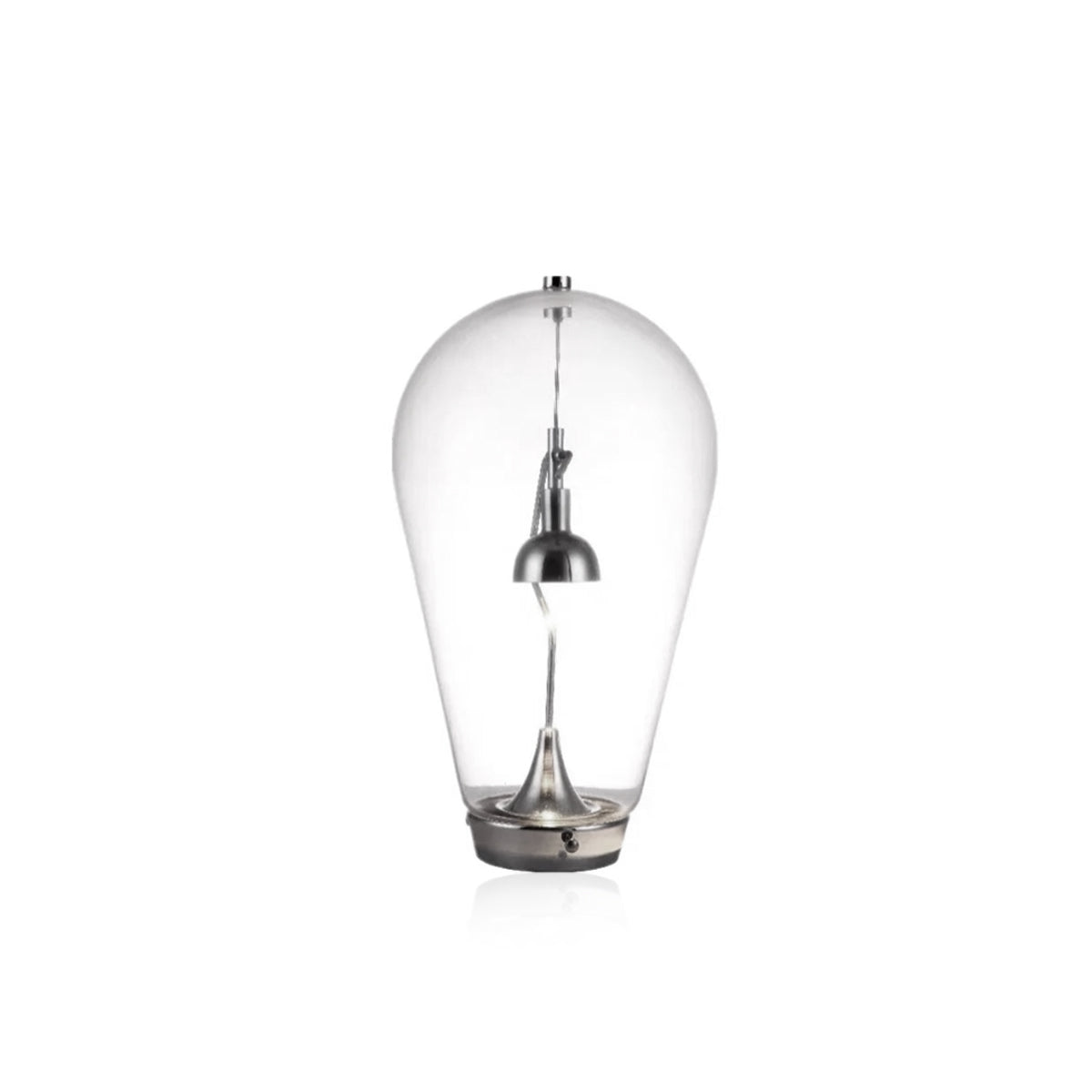 Blown Glass Table Lamp - Chrome Modern Glass Lamp