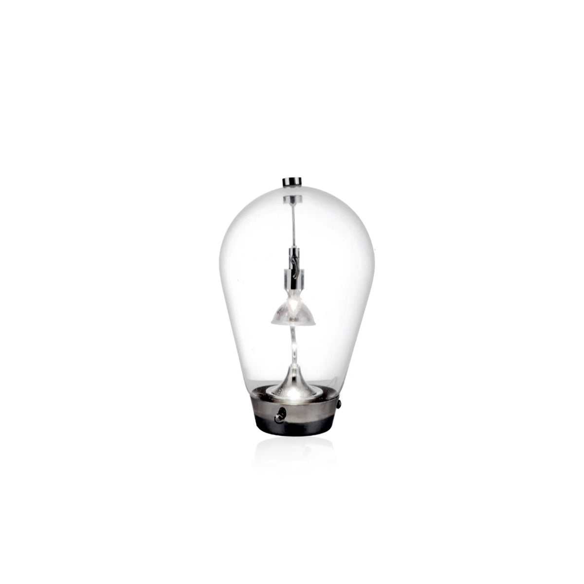 Blown Glass Table Lamp - Chrome Modern Glass Lamp