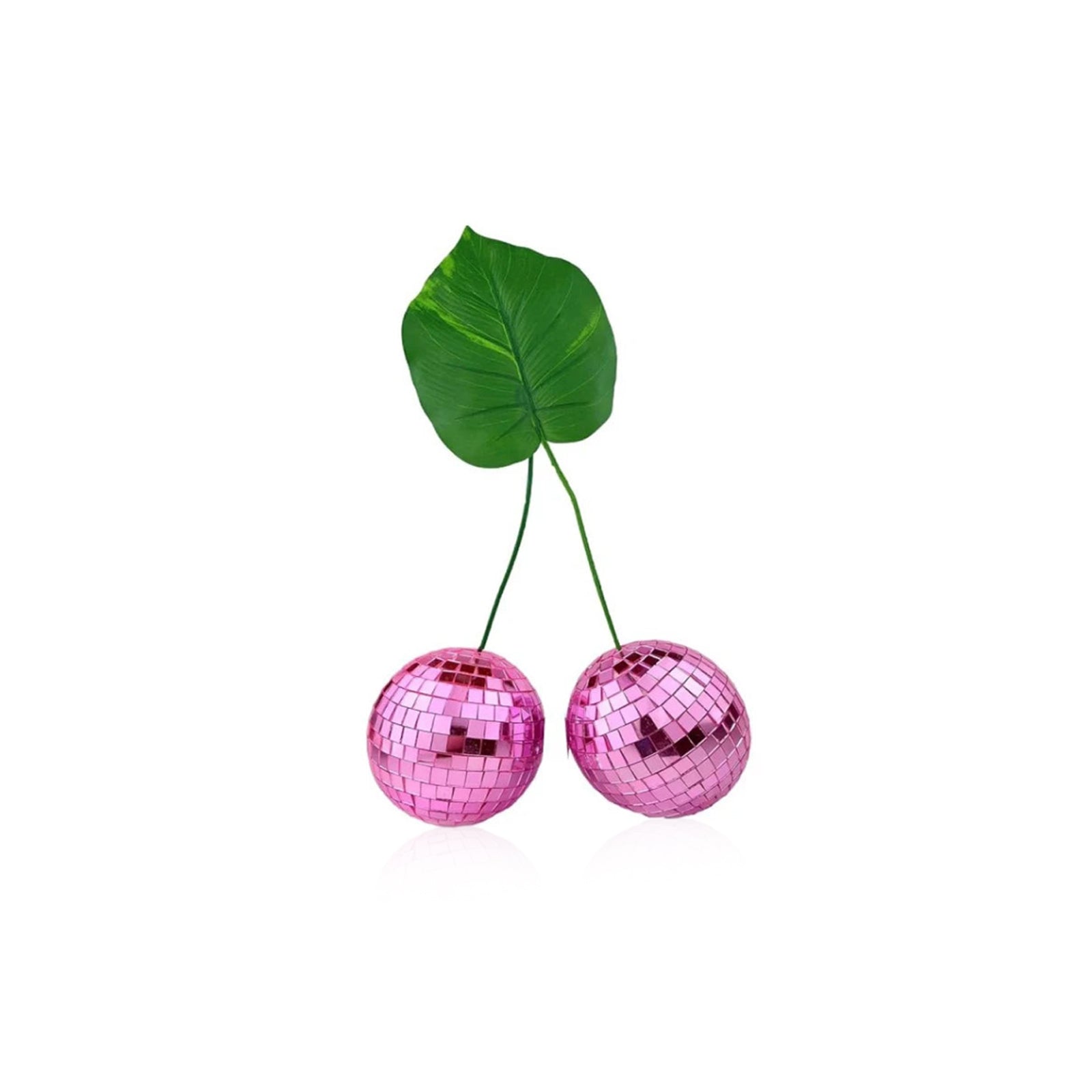 Disco Ball Ornament - 4 Inch Glass Cherry Sparkle