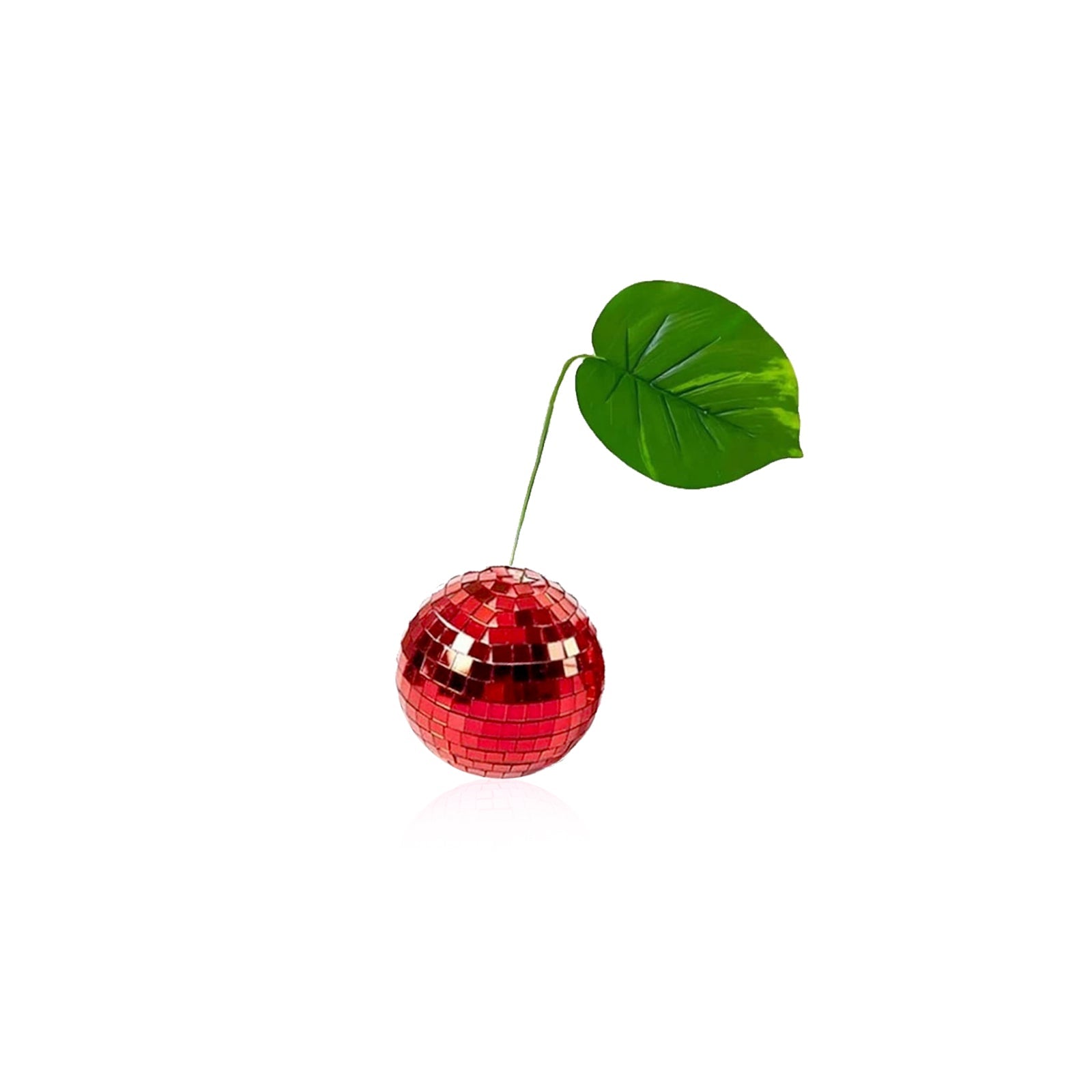 Disco Ball Ornament - 4 Inch Glass Cherry Sparkle
