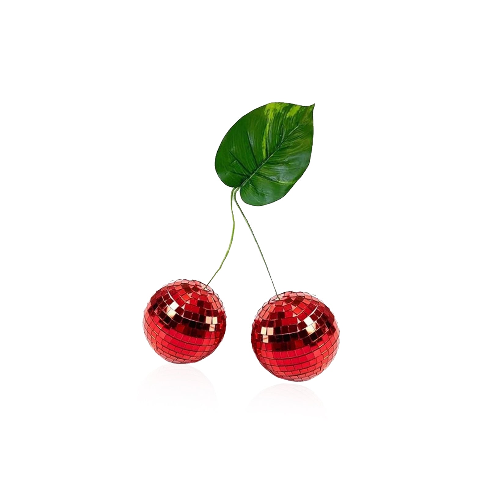 Disco Ball Ornament - 4 Inch Glass Cherry Sparkle