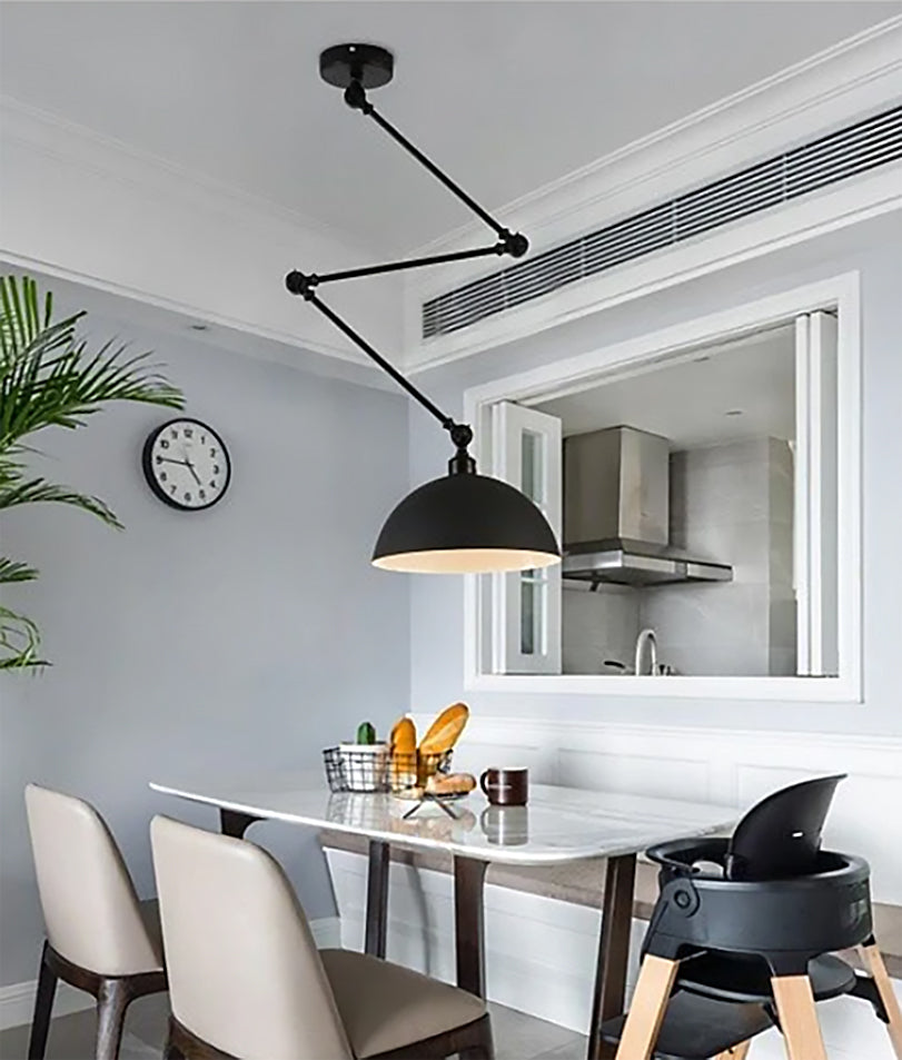 Dome Pendant Light | Retro Metal Ceiling Lamp 9.5" x 9.5"