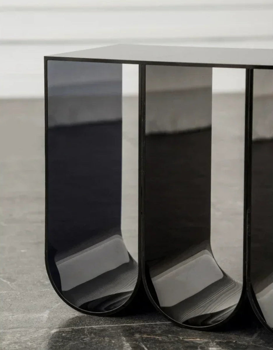 Acrylic Multipurpose Table - Embossed Design Clear Acrylic Side Table