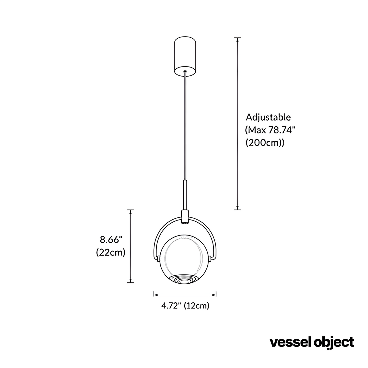 ORB DROP | Mini Aluminum Cradle Pendant Light