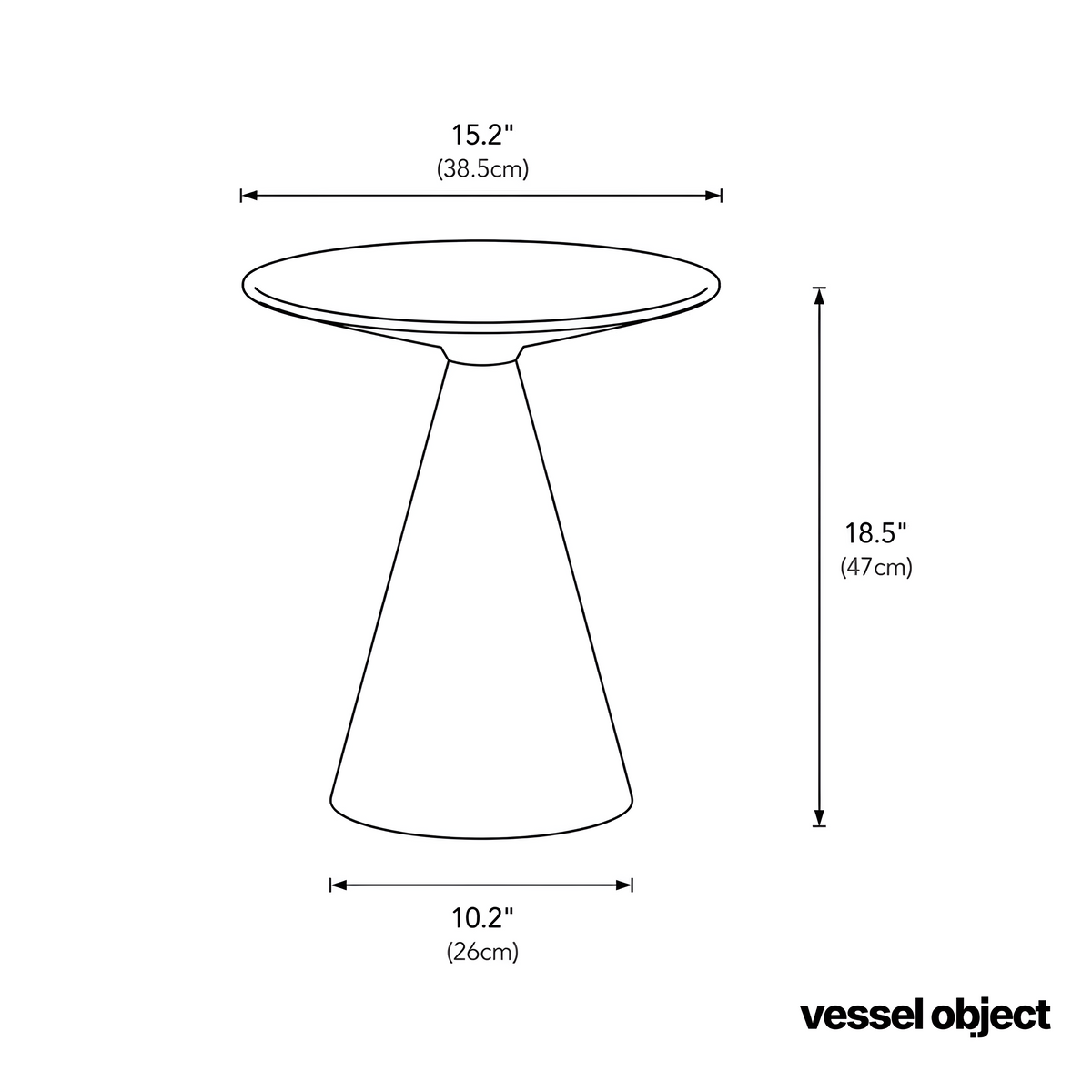 TILT CONE | Sculptural Metal Pedestal Side Table
