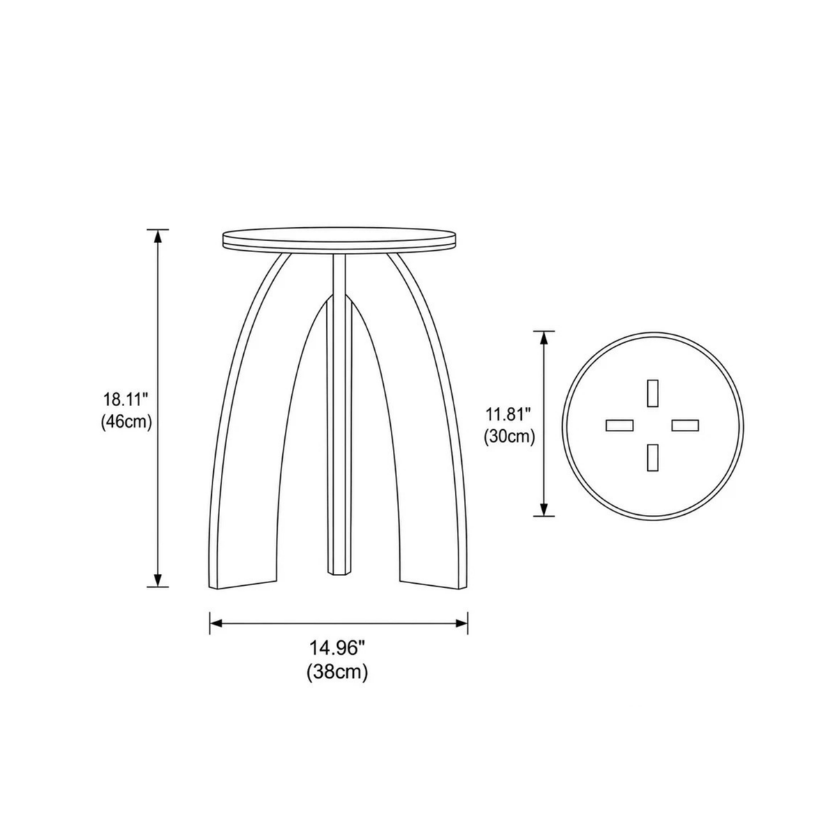 ARCADE | Arched Three-Leg Wood Side Table