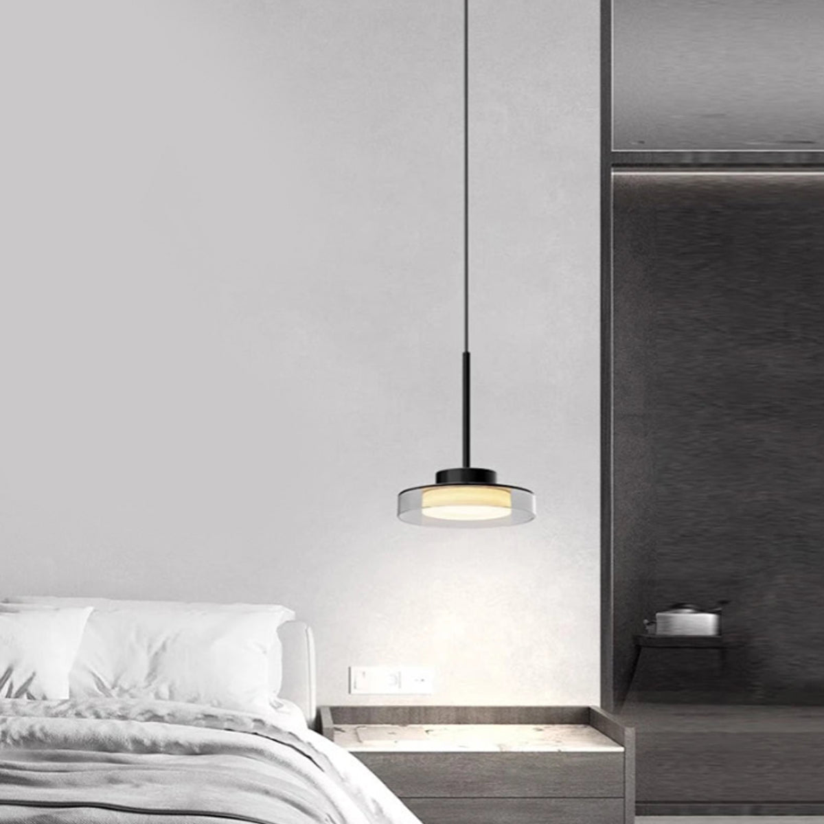 French Pendant Ceiling Light | Modern Metal Acrylic Lamp