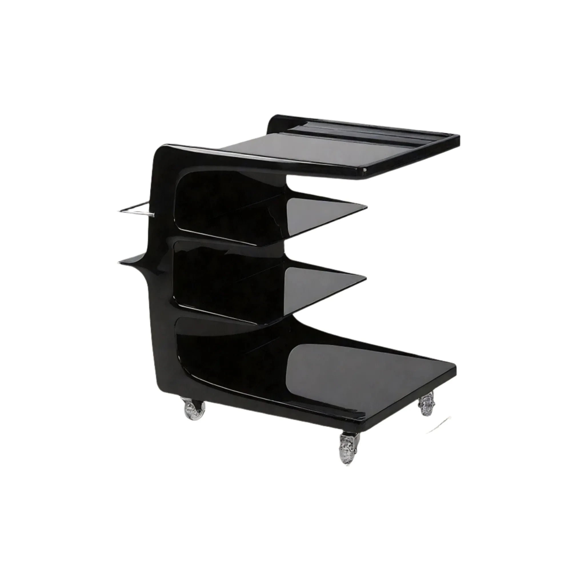 GLOSSY GLIDE | Contemporary Multi-Tier Organizer Cart