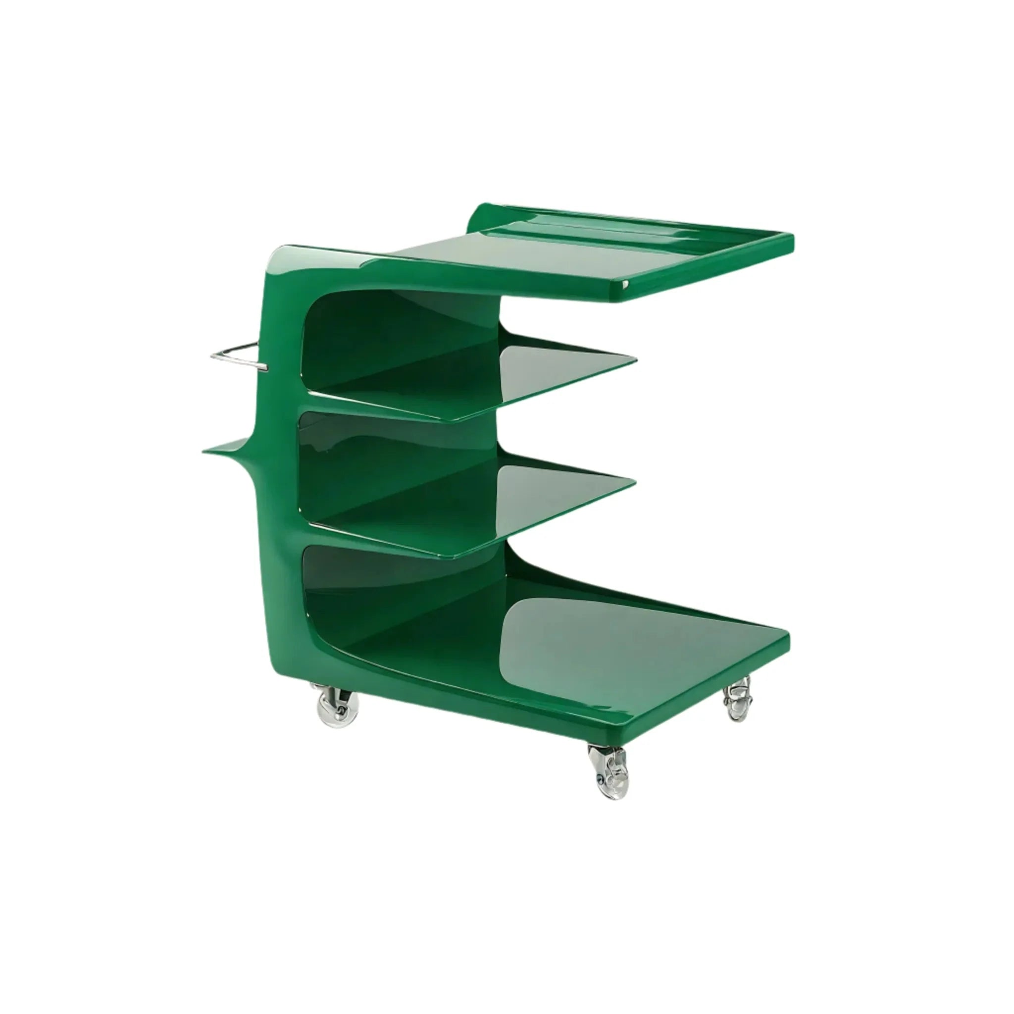 GLOSSY GLIDE | Contemporary Multi-Tier Organizer Cart