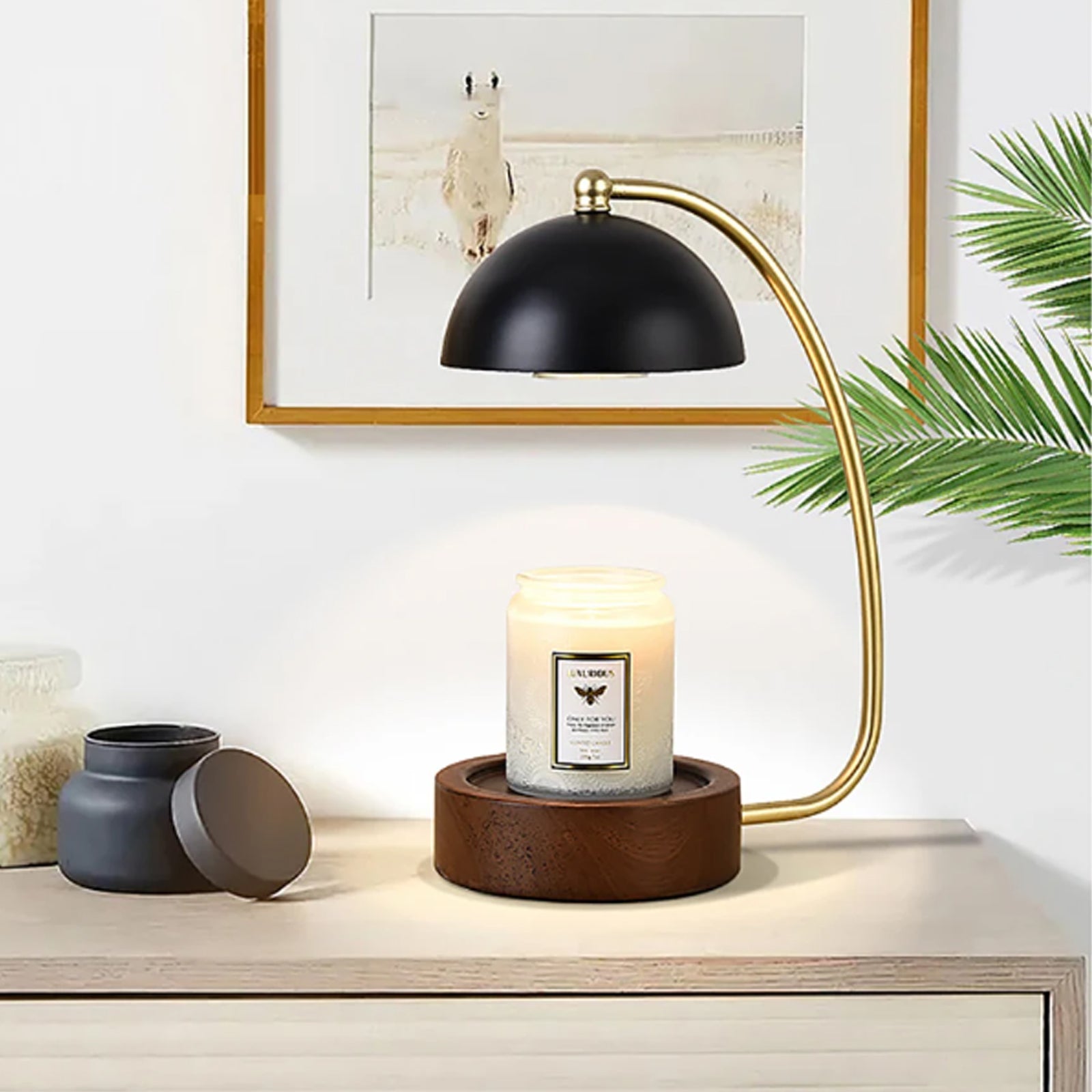 Golden Candle Warmer - Retro Dome Stand, Adjustable Timer