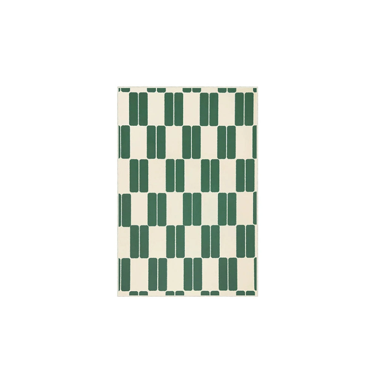 Green Retro Area Rug - French Patterned Carpet