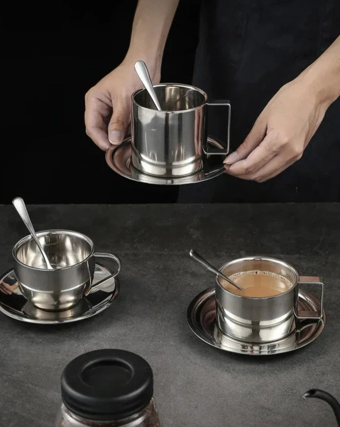 Thermal Tea Set - Stainless Steel Mug & Spoon