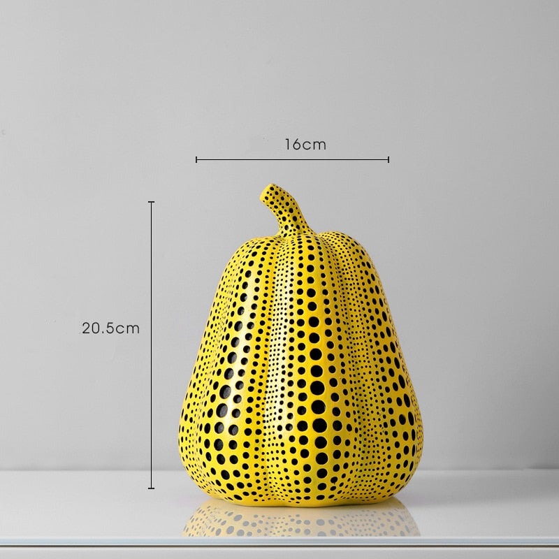 Kusama Pumpkin Sculpture - Artistic Pumpkin Statue