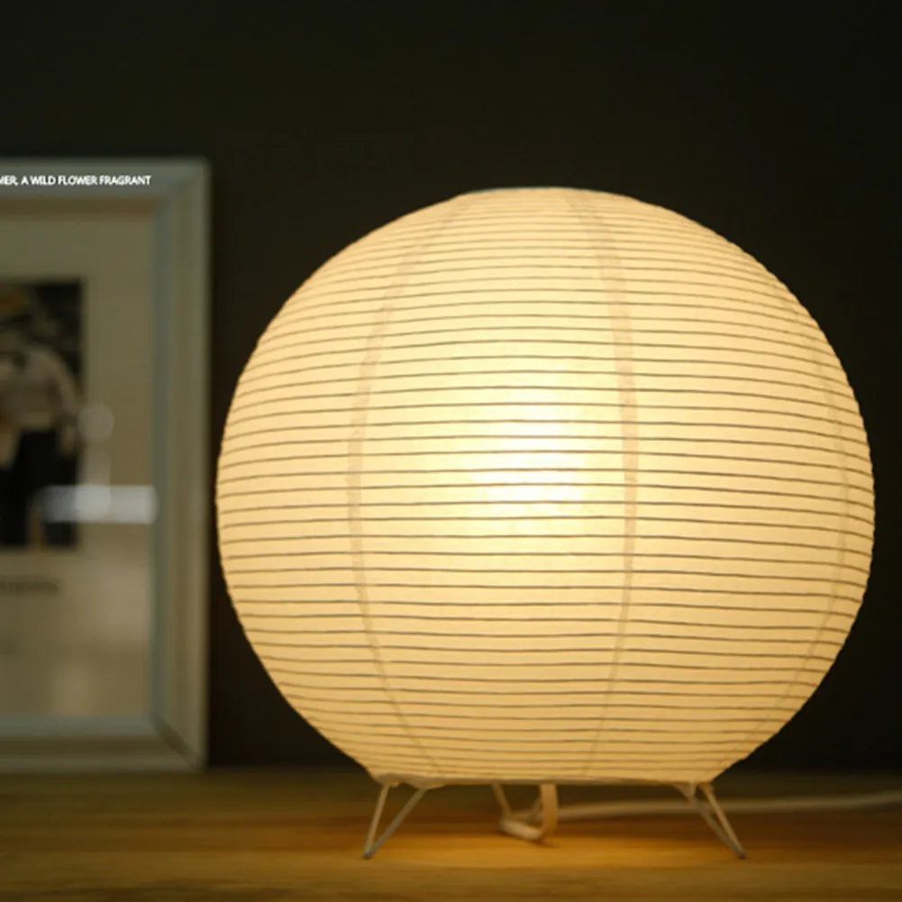 Rice Paper Lantern - Japanese Sphere Lamp With Metal Frame