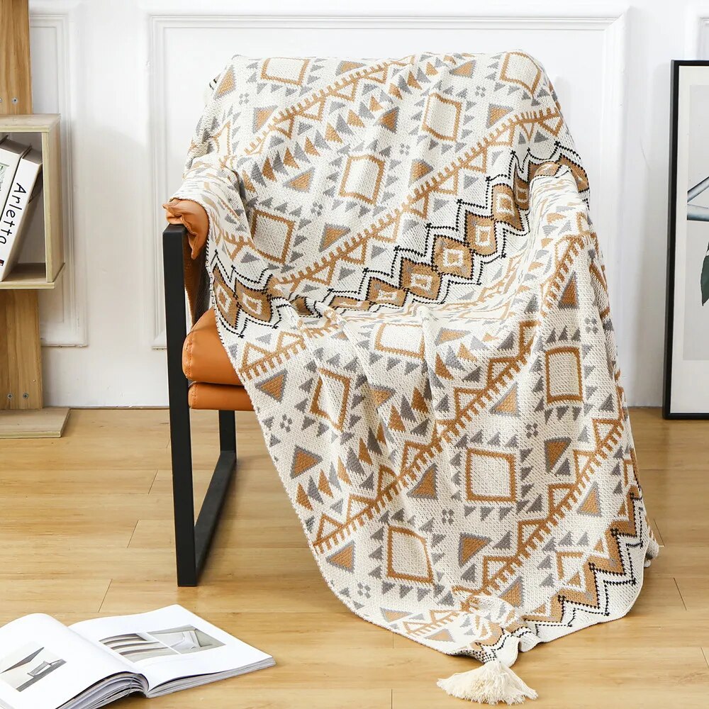 Navajo Throw Blanket - Retro Southwest Cozy Fleece 51x79 Inch