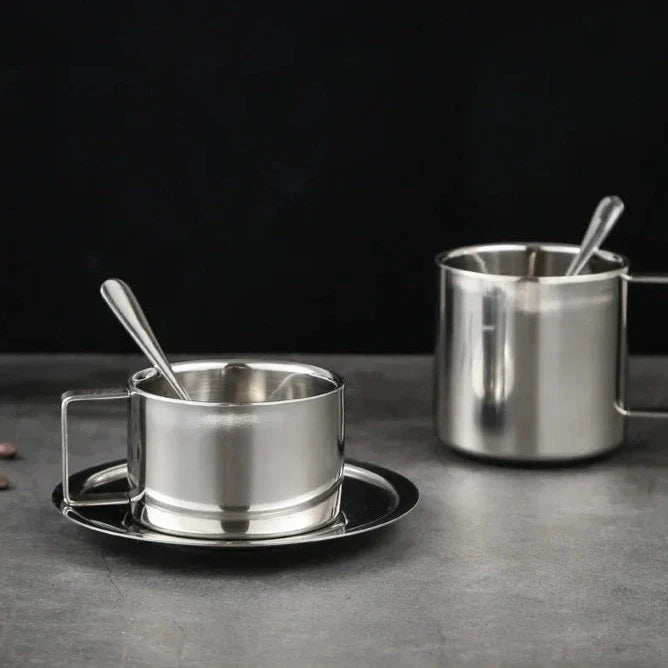 Thermal Tea Set - Stainless Steel Mug & Spoon