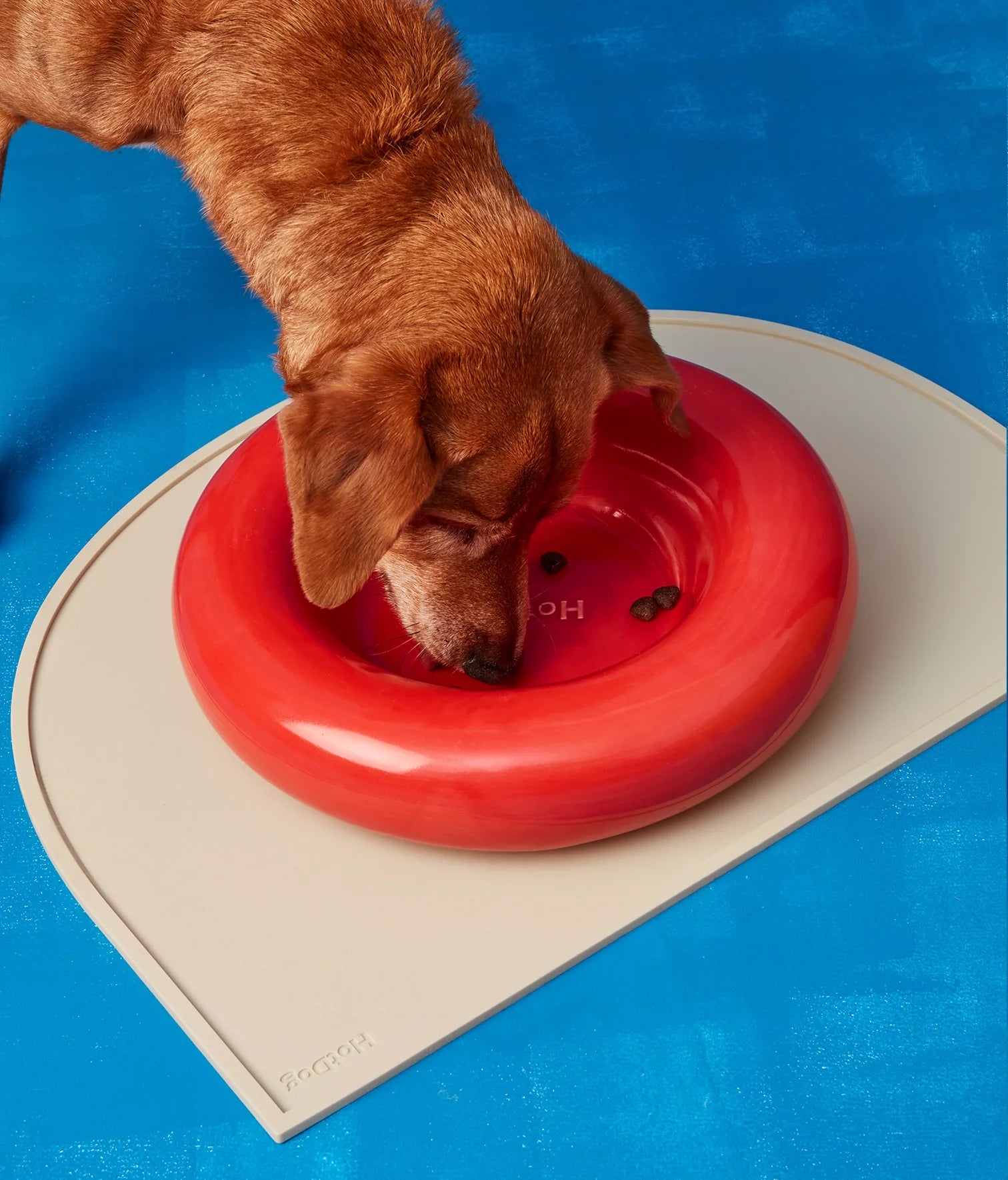 Red ceramic bowl