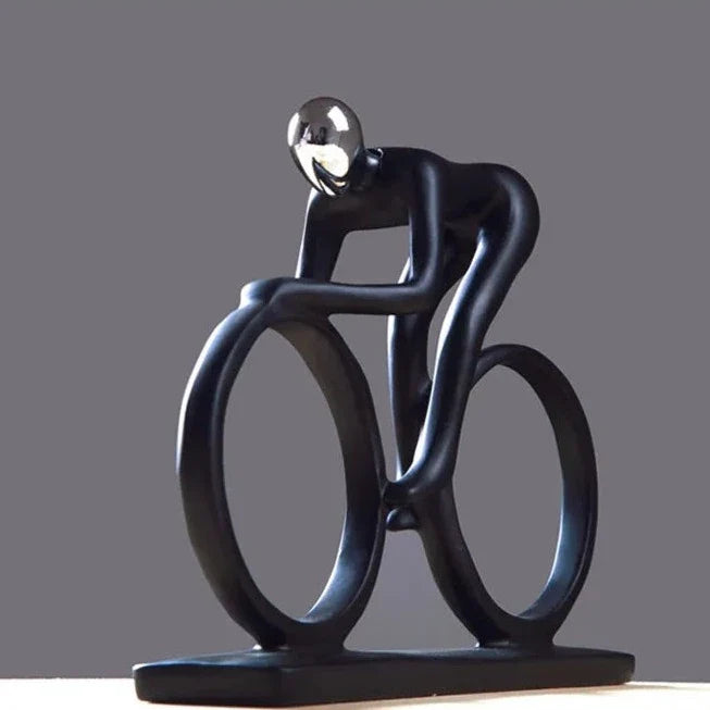 Cyclist Figurine Sculpture - Handcrafted Resin Bike Statue