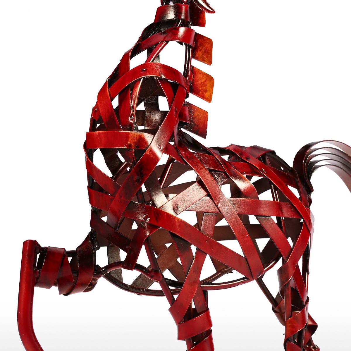 Iron Horse Statue – Braided Metal Sculpture Decor
